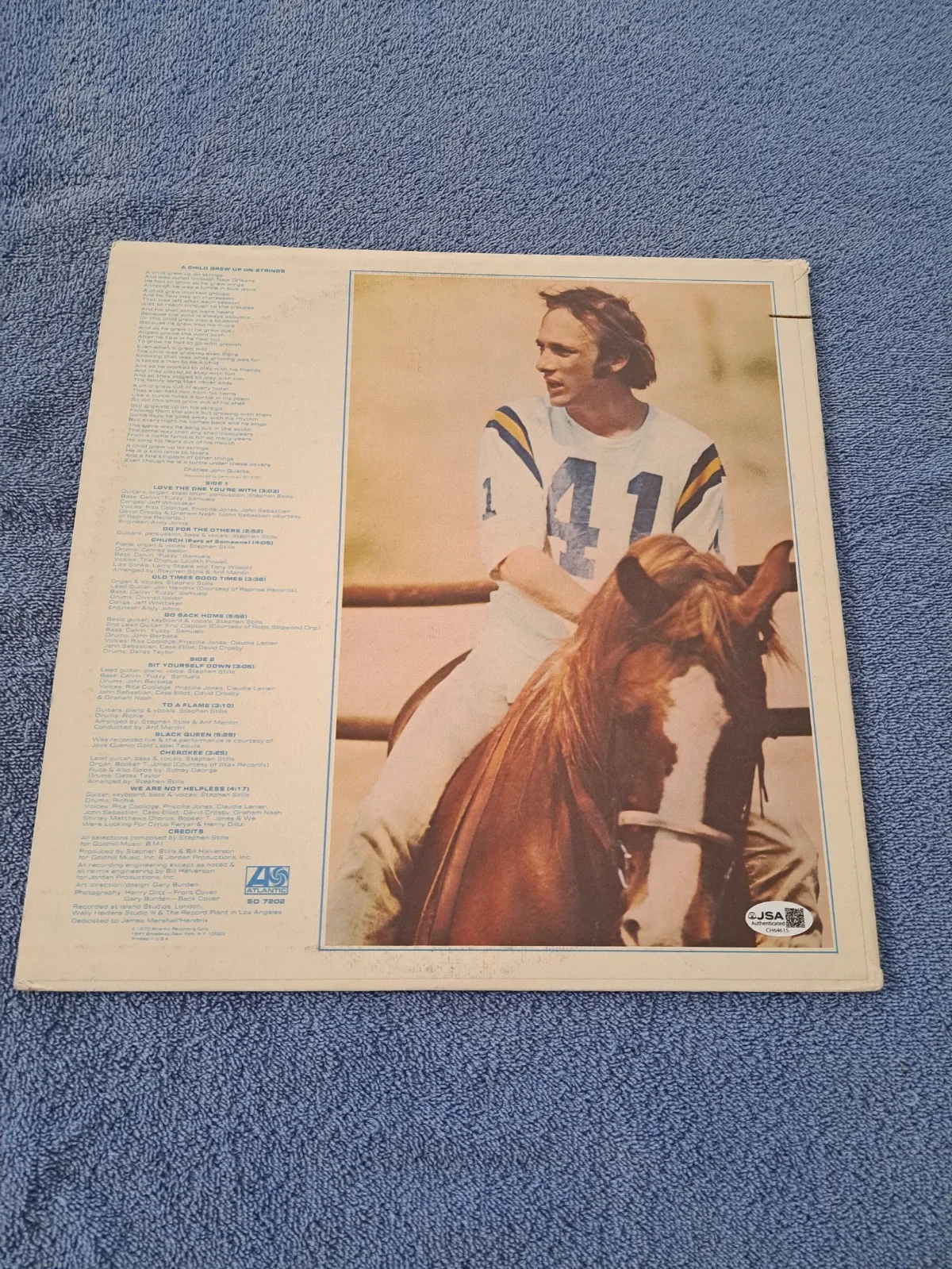 HENRY DILTZ SIGNED STEPHEN STILLS SELF TITLE VINYL LP ALBUM JSA COA, изображение 3