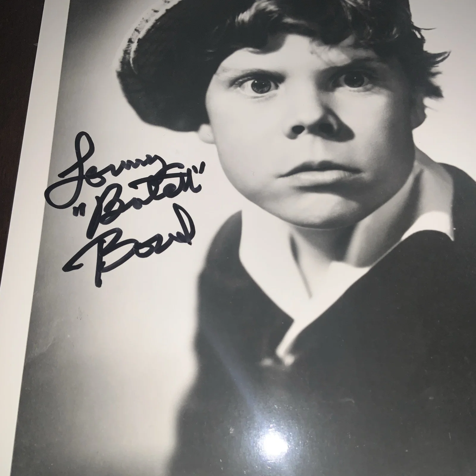Tommy Bond — 2 -TOMMY "BUTCH" BOND Little rascals AUTOGRAPHED PHOTOs SET B/W, image 2