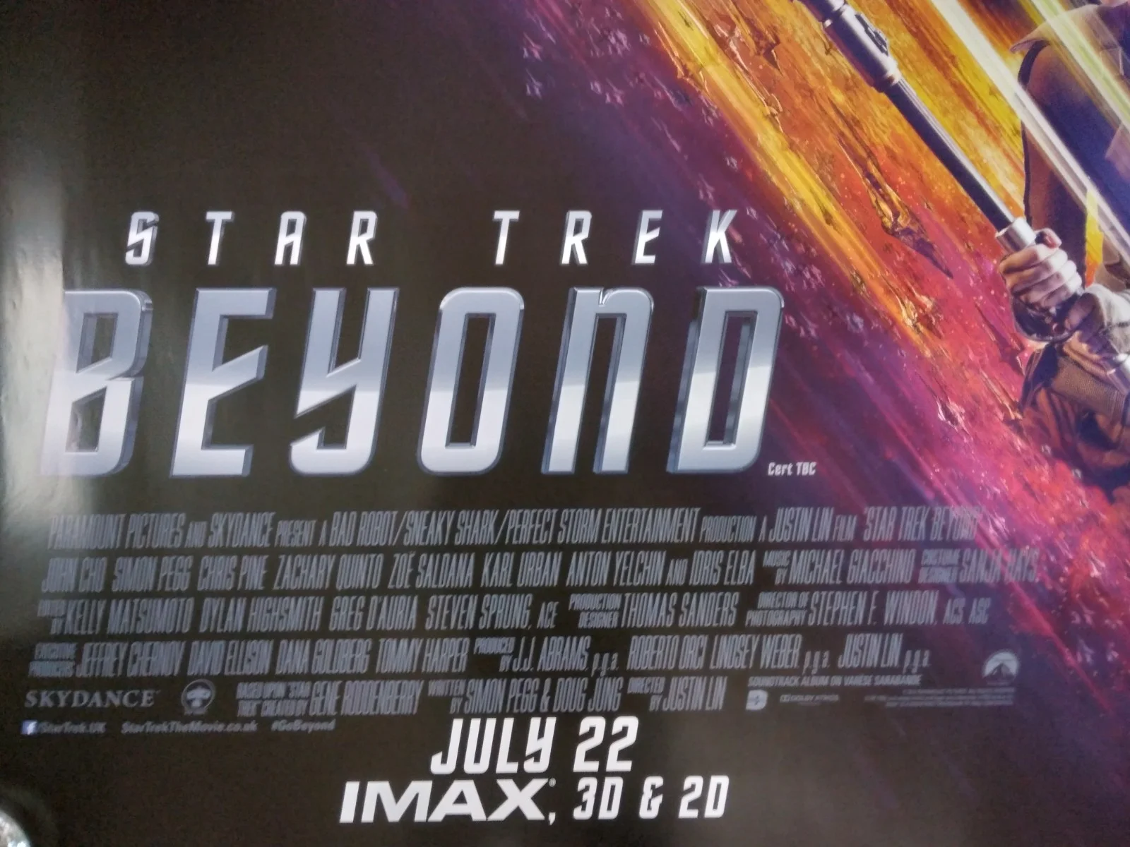 Star Trek Beyond original movie 2016 poster UK quad, image 2