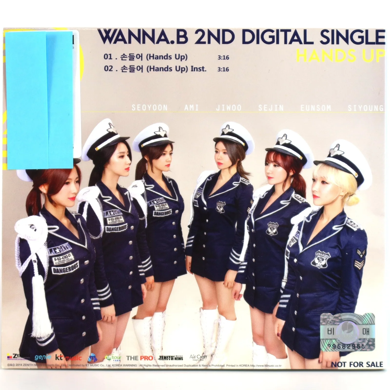Wanna.B - Hands Up 2nd Digital Single Signed Autographed CD Promo K-Pop 2015, image 2