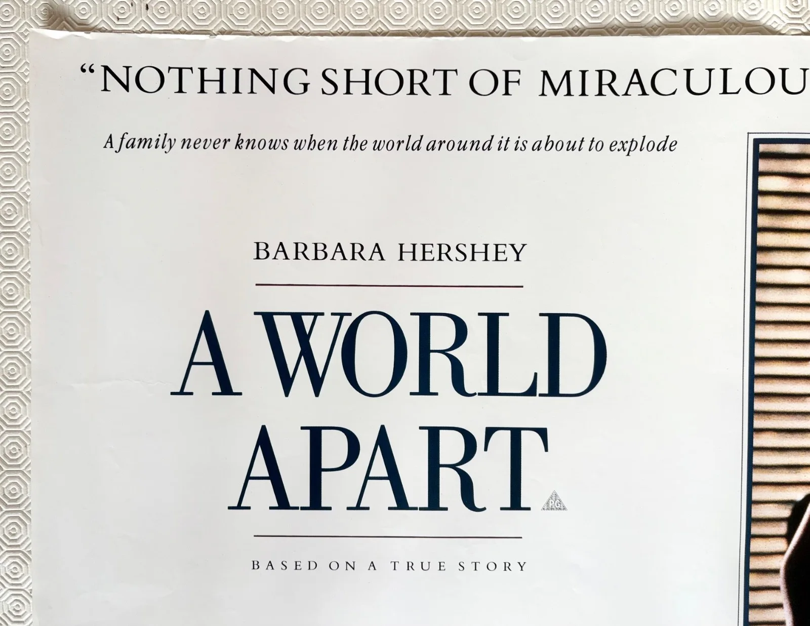 A World Apart Original 1988 Quad Poster Barbara Hershey David Suchet Tim Roth, изображение 5