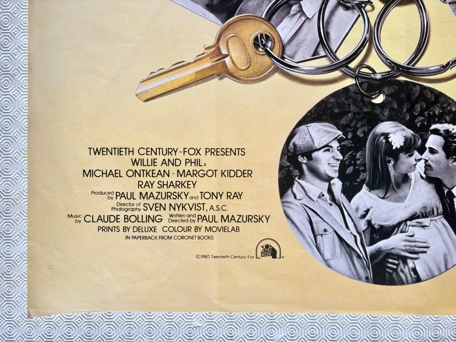 Willie & Phil Original 1980 Quad Poster Michael Ontkean Margot Kidder, image 2