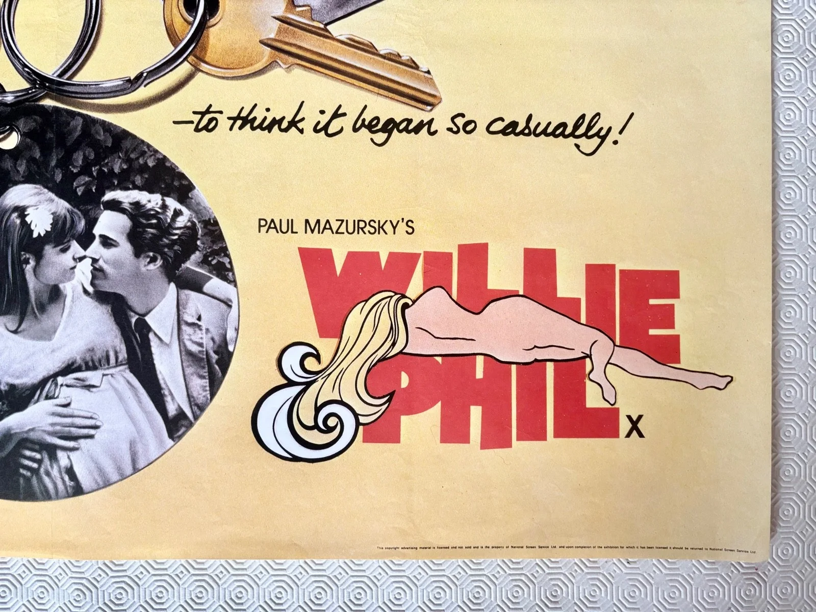 Willie & Phil Original 1980 Quad Poster Michael Ontkean Margot Kidder, image 3