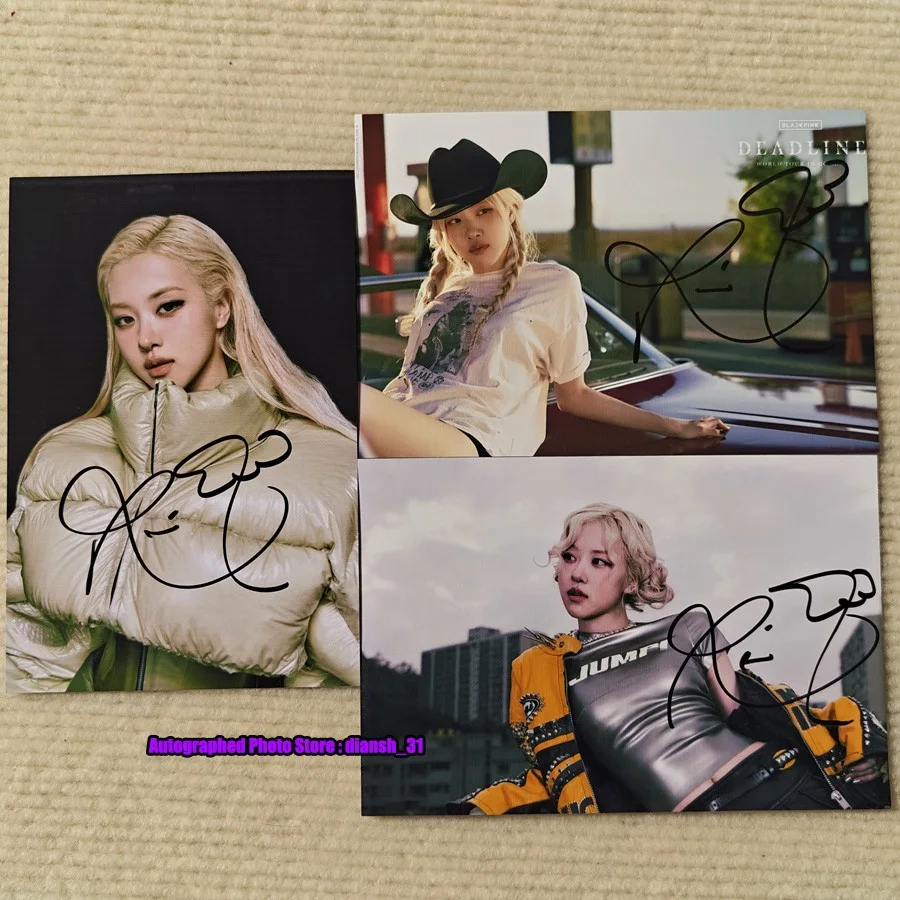 BLACKPINK — Exclusive!! BLACKPINK ROSE Autographed Signed Photo K-POP Collection 4*6, изображение 2