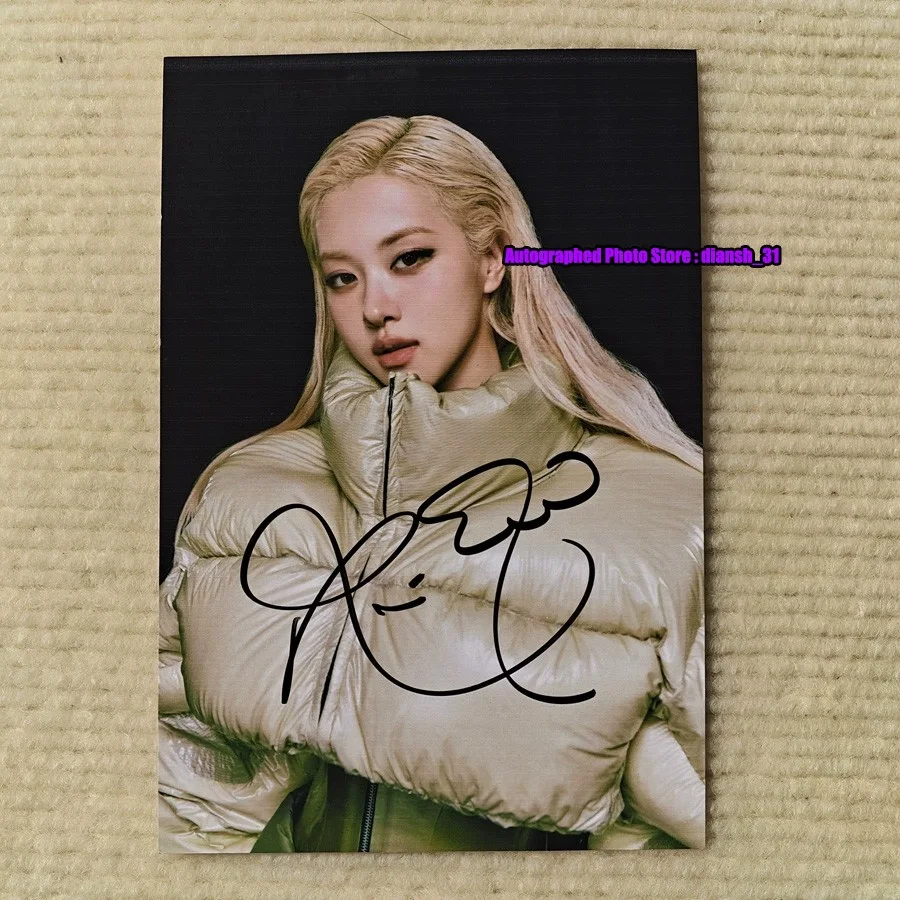 BLACKPINK — Exclusive!! BLACKPINK ROSE Autographed Signed Photo K-POP Collection 4*6, изображение 3
