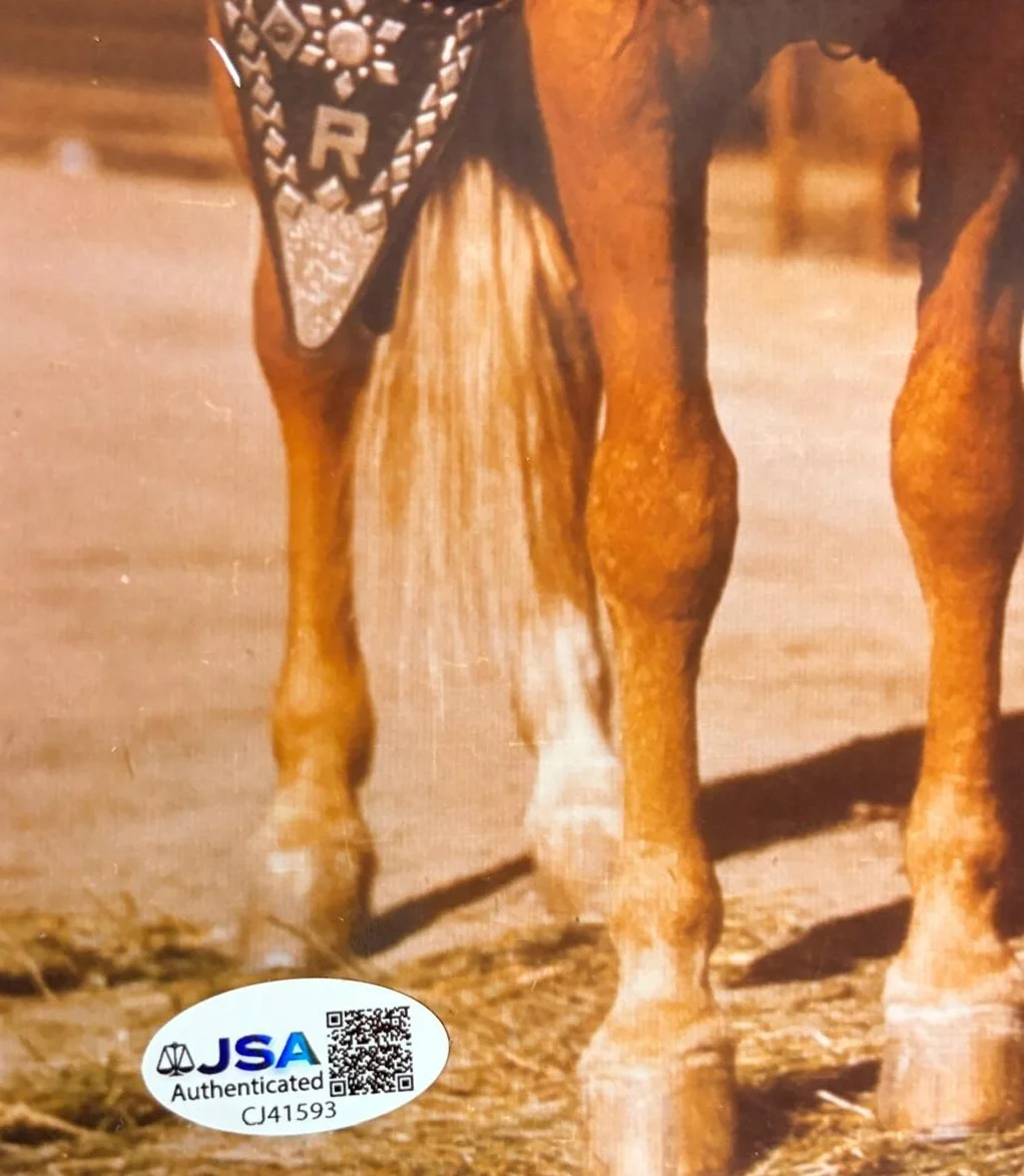 Roy Rogers — ROY ROGERS SIGNED AUTOGRAPHED 8X10 PHOTO COWBOY MEN IN BLACK 2 JSA COA G, image 3