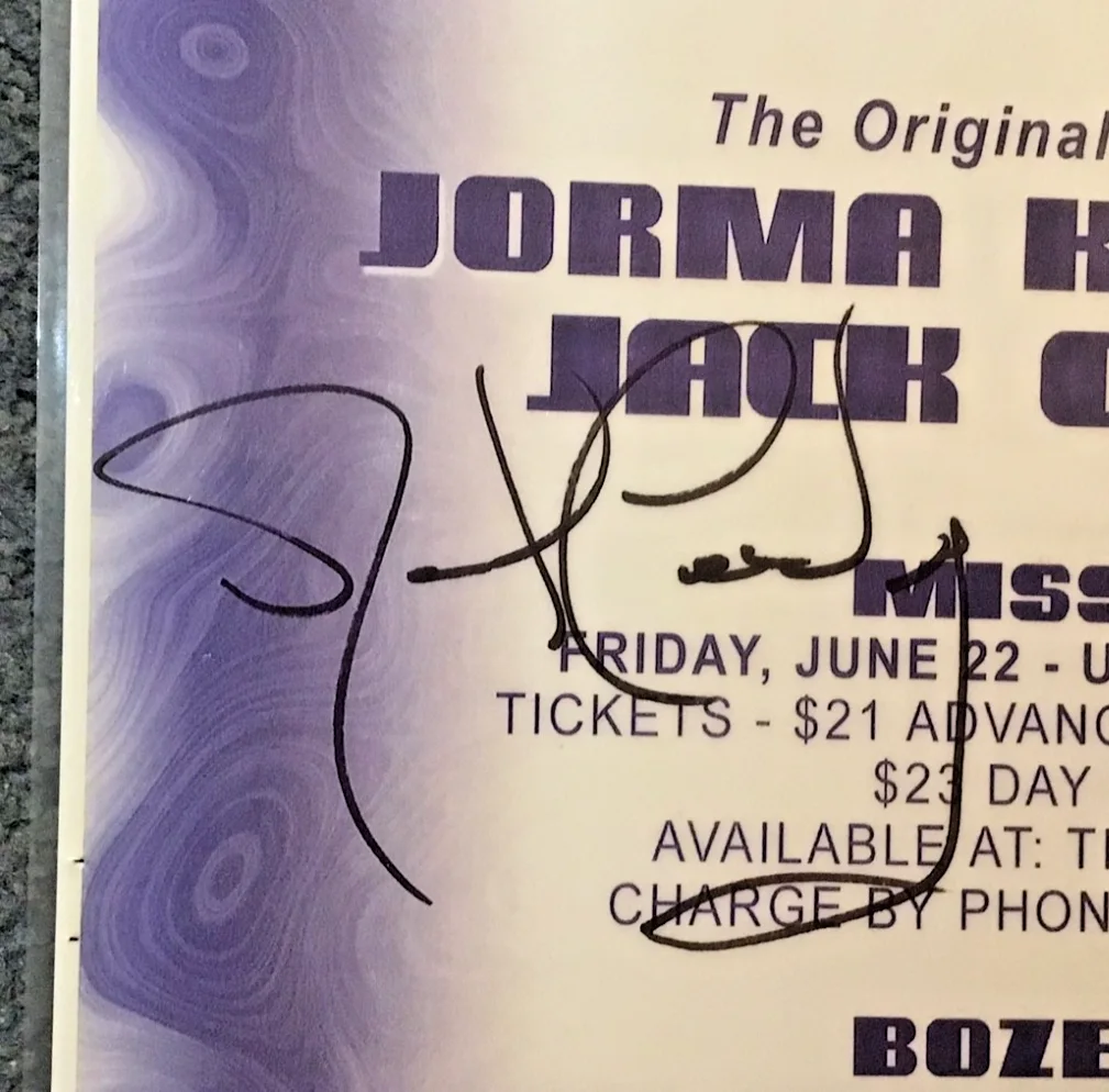 Signed HOT TUNA 2001 concert poster: JORMA KAUKONEN, JACK CASADY, image 2