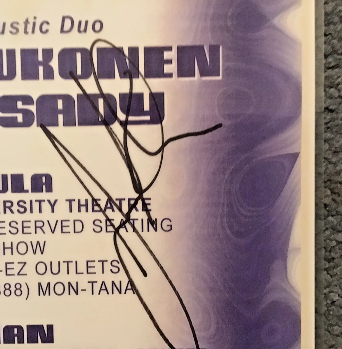 Signed HOT TUNA 2001 concert poster: JORMA KAUKONEN, JACK CASADY, image 3