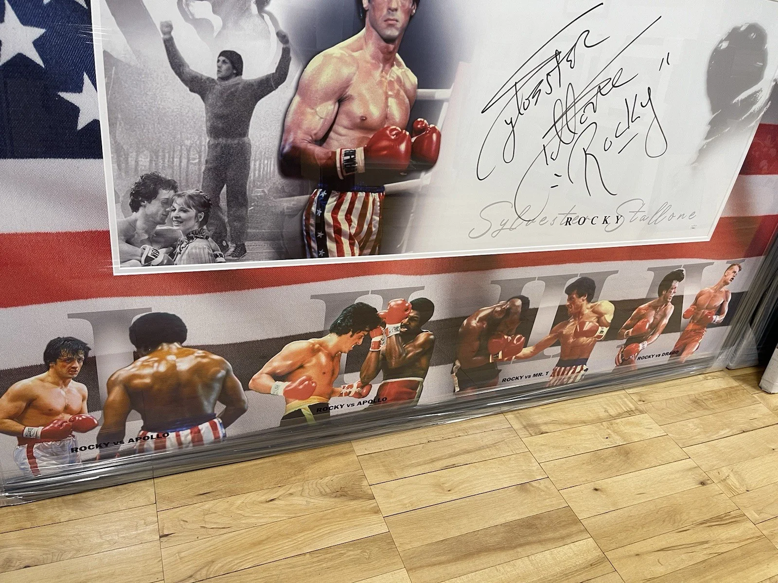 Sylvester Stallone — Sylvester Stallone Signed 40x16 Framed Photo w/Rocky Inscription Custom Design, изображение 3