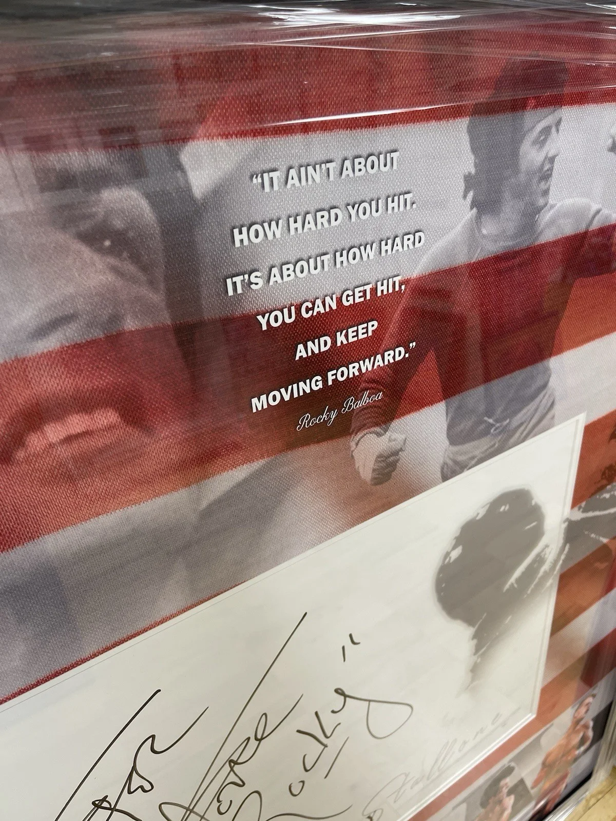 Sylvester Stallone — Sylvester Stallone Signed 40x16 Framed Photo w/Rocky Inscription Custom Design, изображение 4