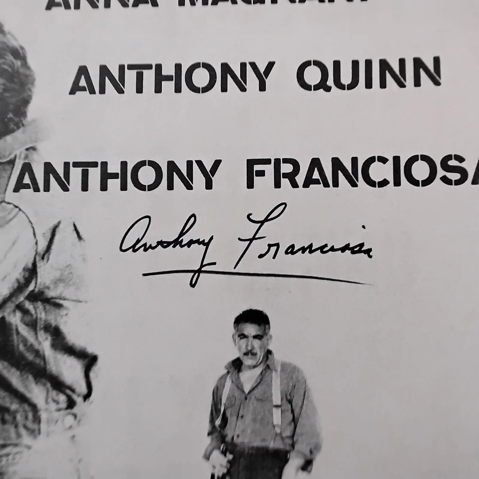 Anthony Franciosa SIGNED 1957 Movie Ad Wild Is The Wind Anna Magnani Tony Quinn, изображение 4