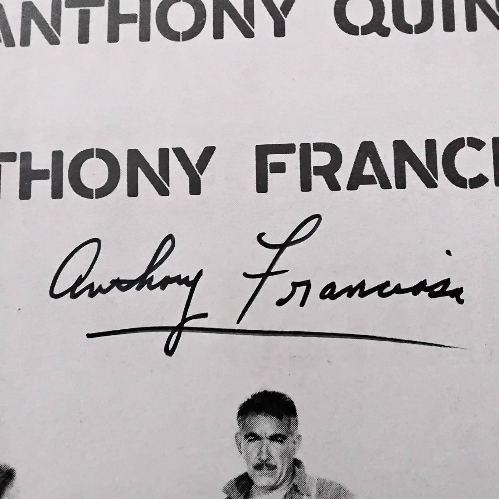Anthony Franciosa SIGNED 1957 Movie Ad Wild Is The Wind Anna Magnani Tony Quinn, изображение 5