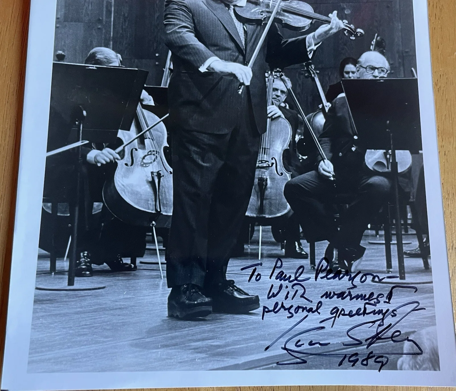 Violinist Isaac Stern Autograph Photo, image 2