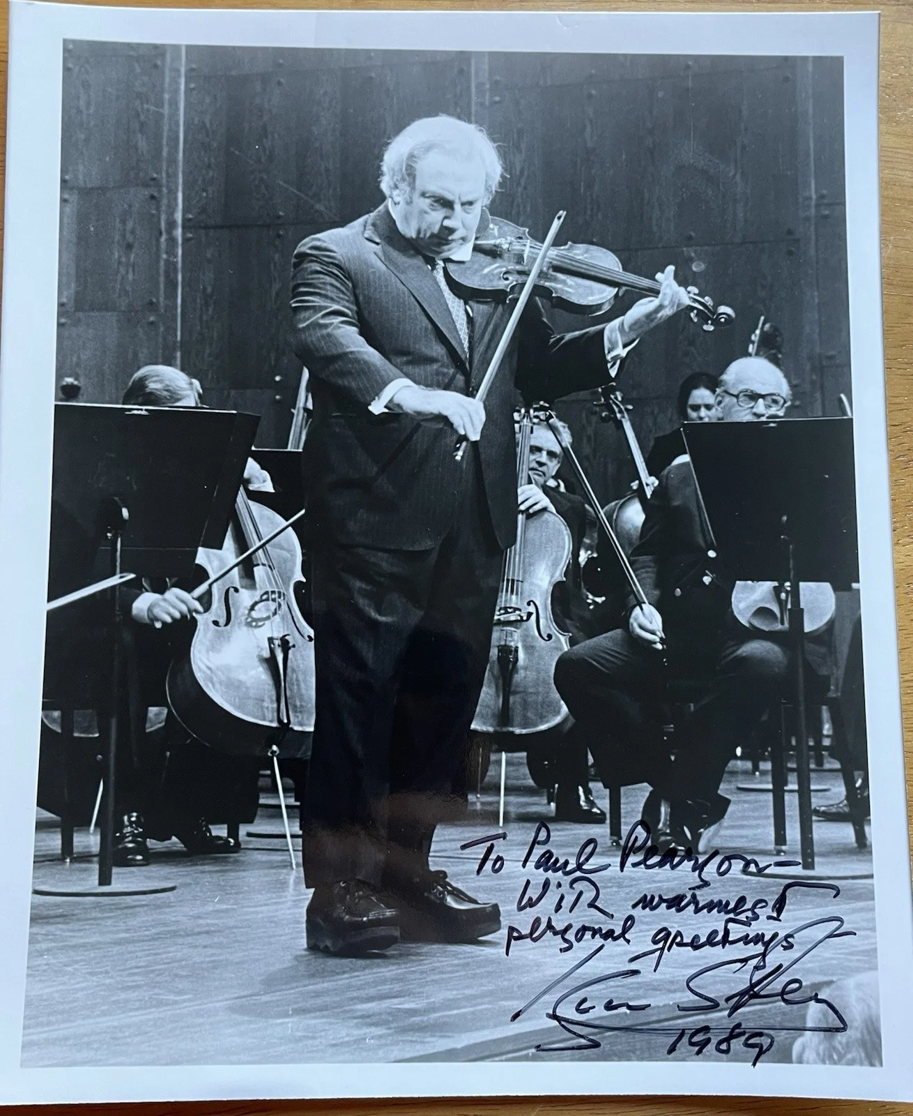 Violinist Isaac Stern Autograph Photo, image 3