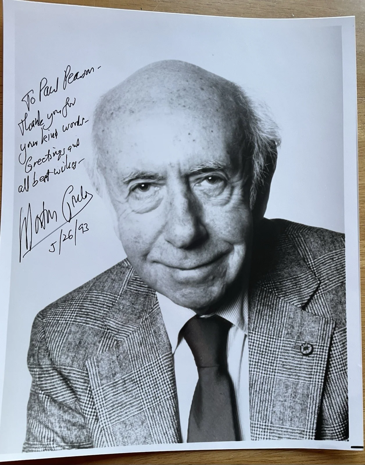 Conductor and Composer Morton Gould Autograph Photo, image 2