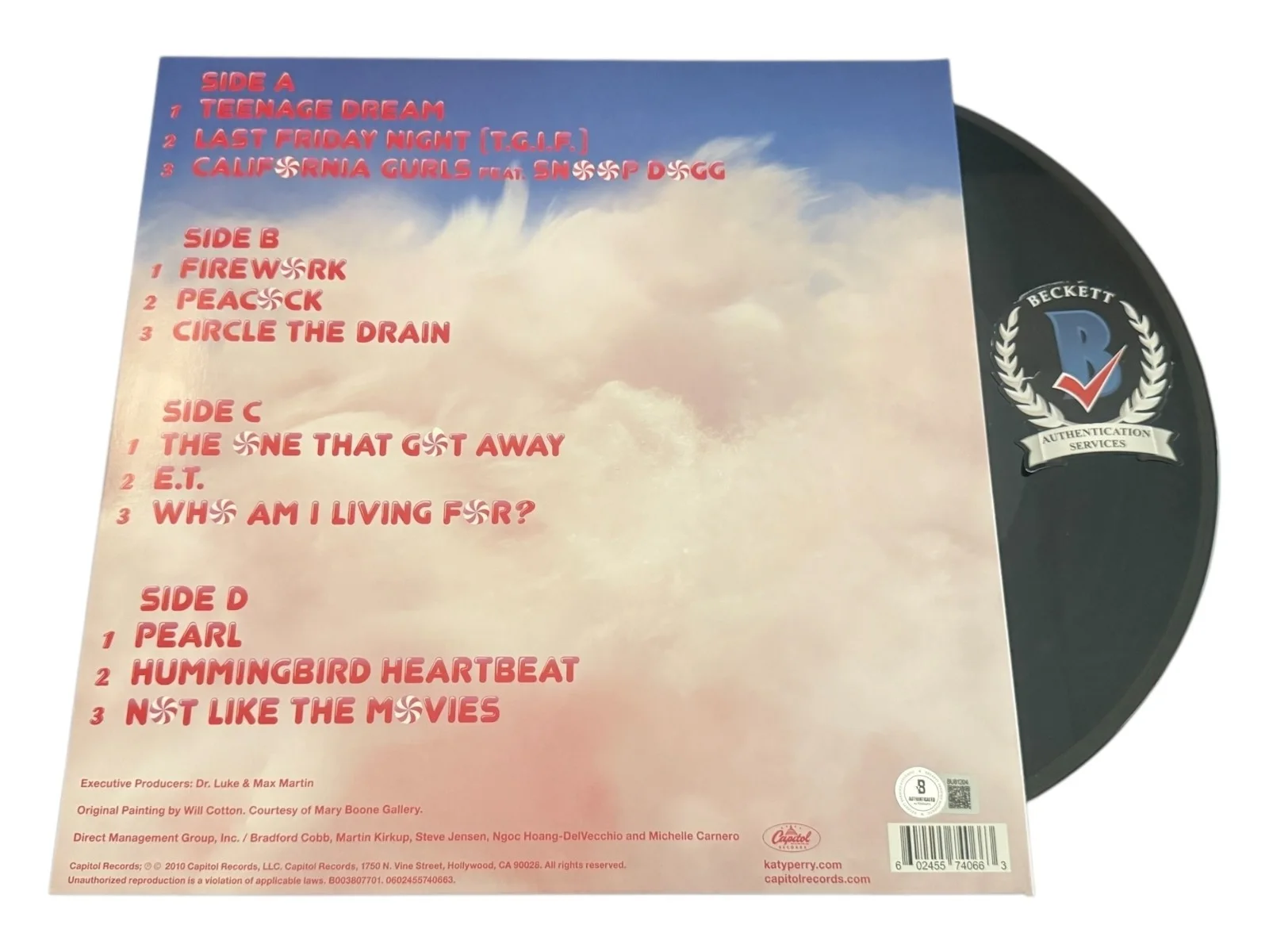 KATY PERRY SIGNED AUTOGRAPH TEENAGE DREAM LP VINYL ALBUM BAS BECKETT, изображение 2