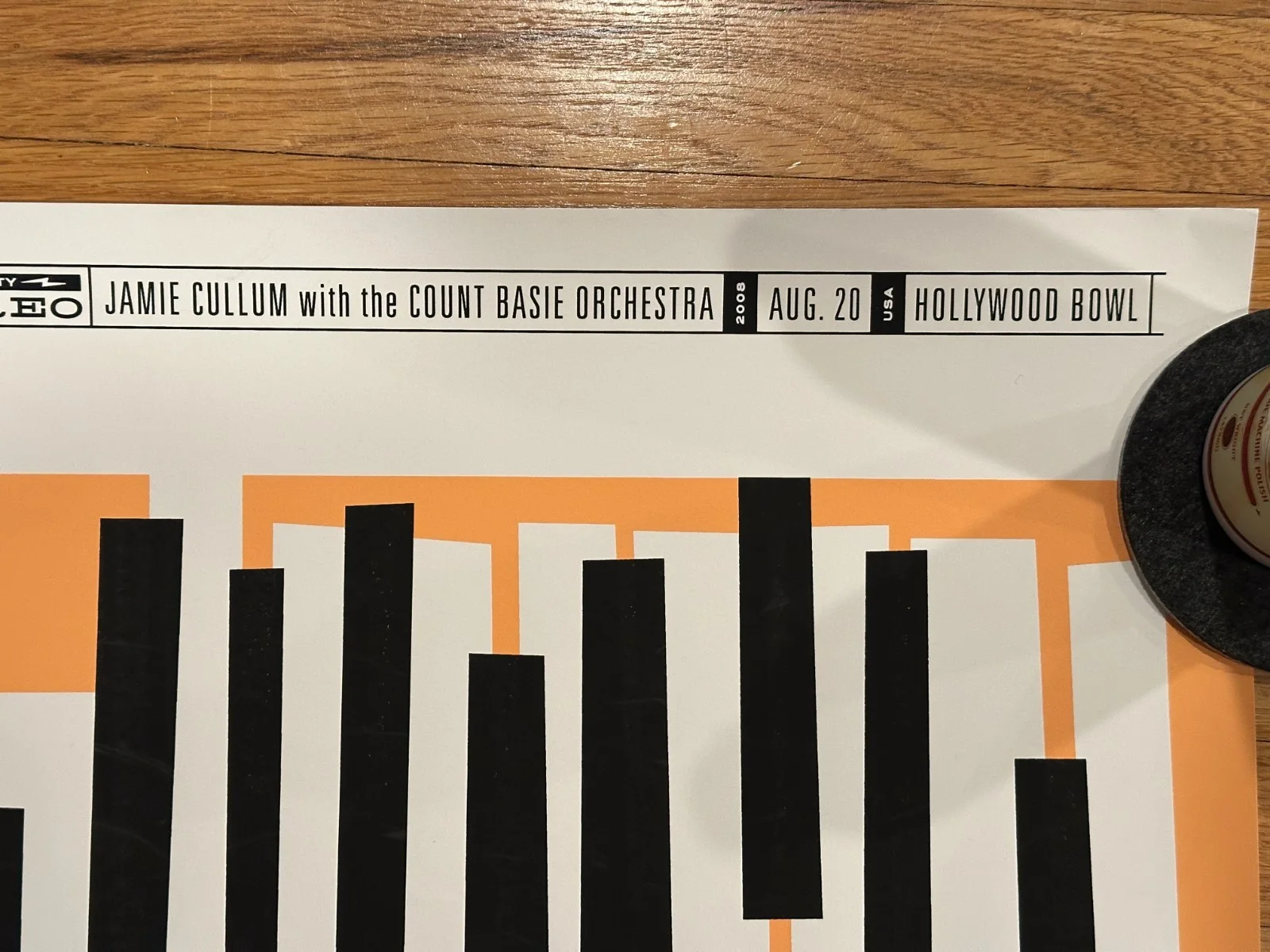 Jamie Cullum Signed Concert Poster Hollywood Bowl 2008 Los Angeles S/N #100, изображение 2