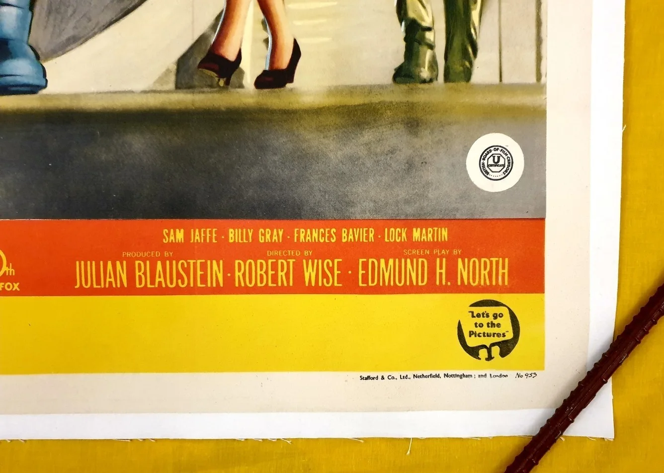 THE DAY THE EARTH STOOD STILL (1951) ORIGINAL UK QUAD POSTER 30x 40 LINEN, изображение 2
