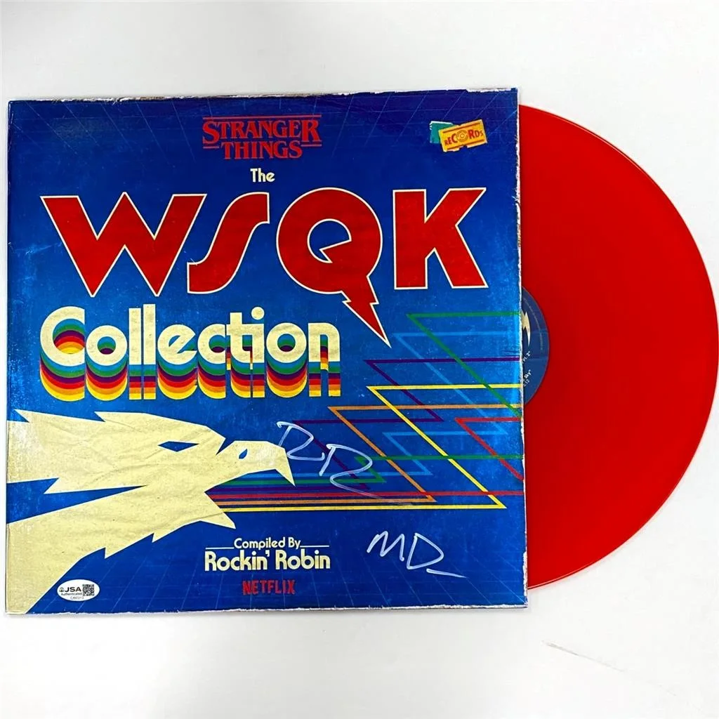 Duffer Brothers — Ross & Matt Duffer signed Stranger Things WSQK Record Vinyl Cover auto (C) ~ JSA, image 2