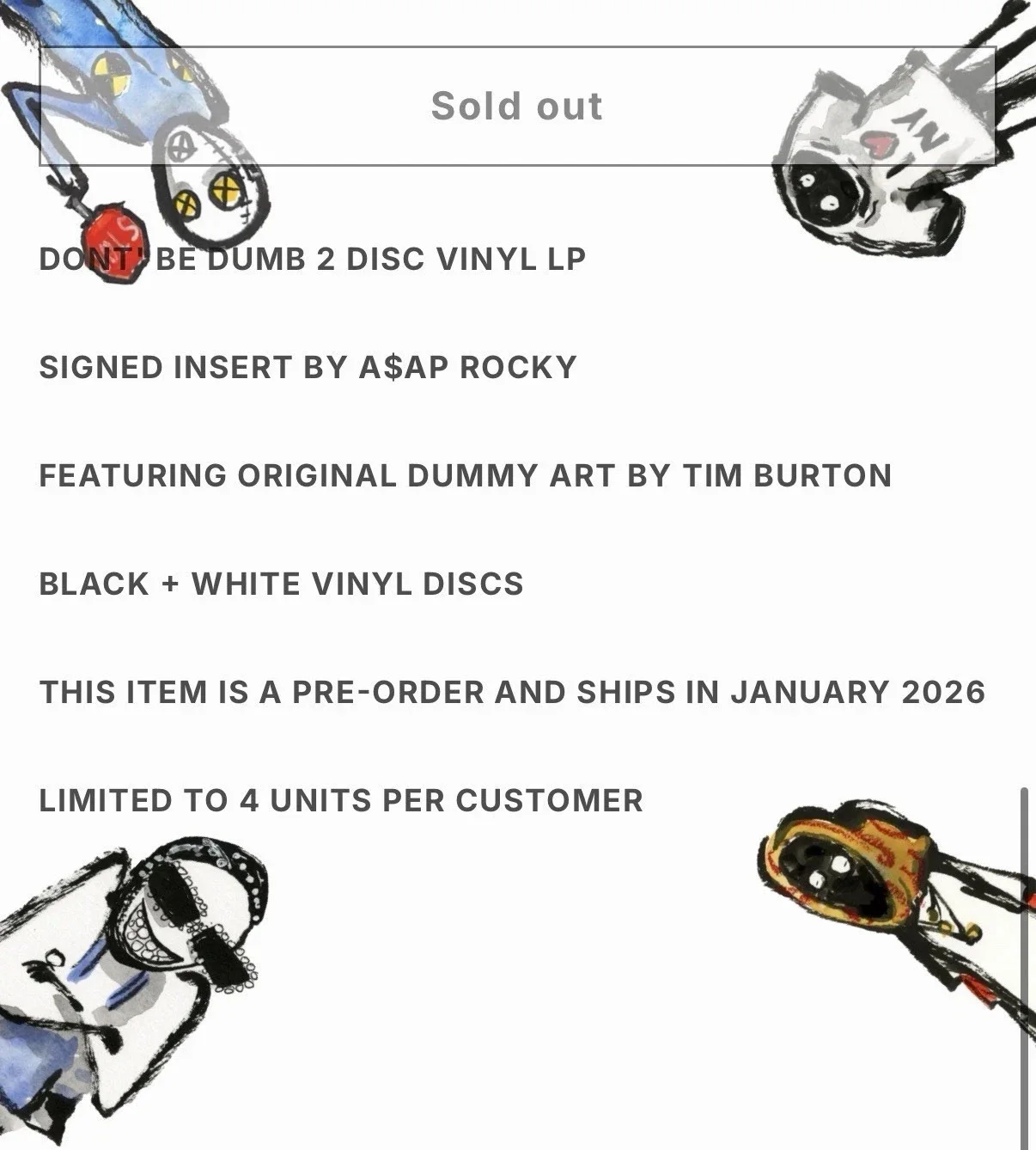ASAP ROCKY DONT BE DUMB DUMMY 2 DISC VINYL LP SIGNED INSERT LIMITED IN HAND, изображение 4