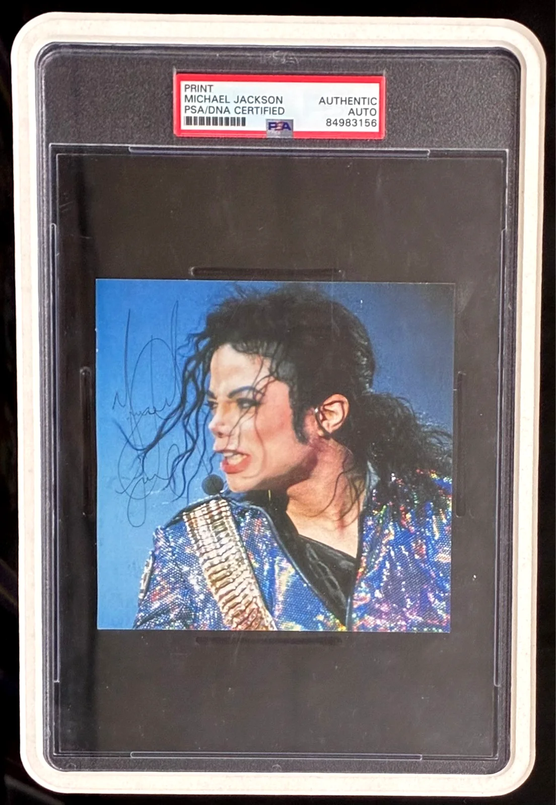MICHAEL JACKSON AUTOGRAPHED FRAMED PRINT PSA 84983156 THRILLER THE KING OF POP, image 2