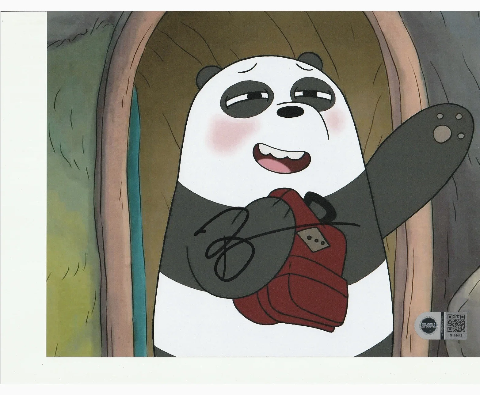 Bobby Moynihan — Bobby Moynihan we bare bears Panda Signed 8x10 Photo SWAU COA Authen