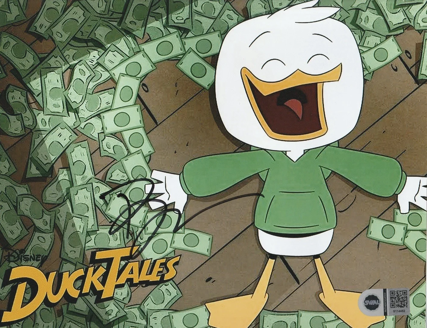 Bobby Moynihan — Bobby Moynihan Ducktales Louie Duck Signed 8x10 Photo SWAU COA Authen 2
