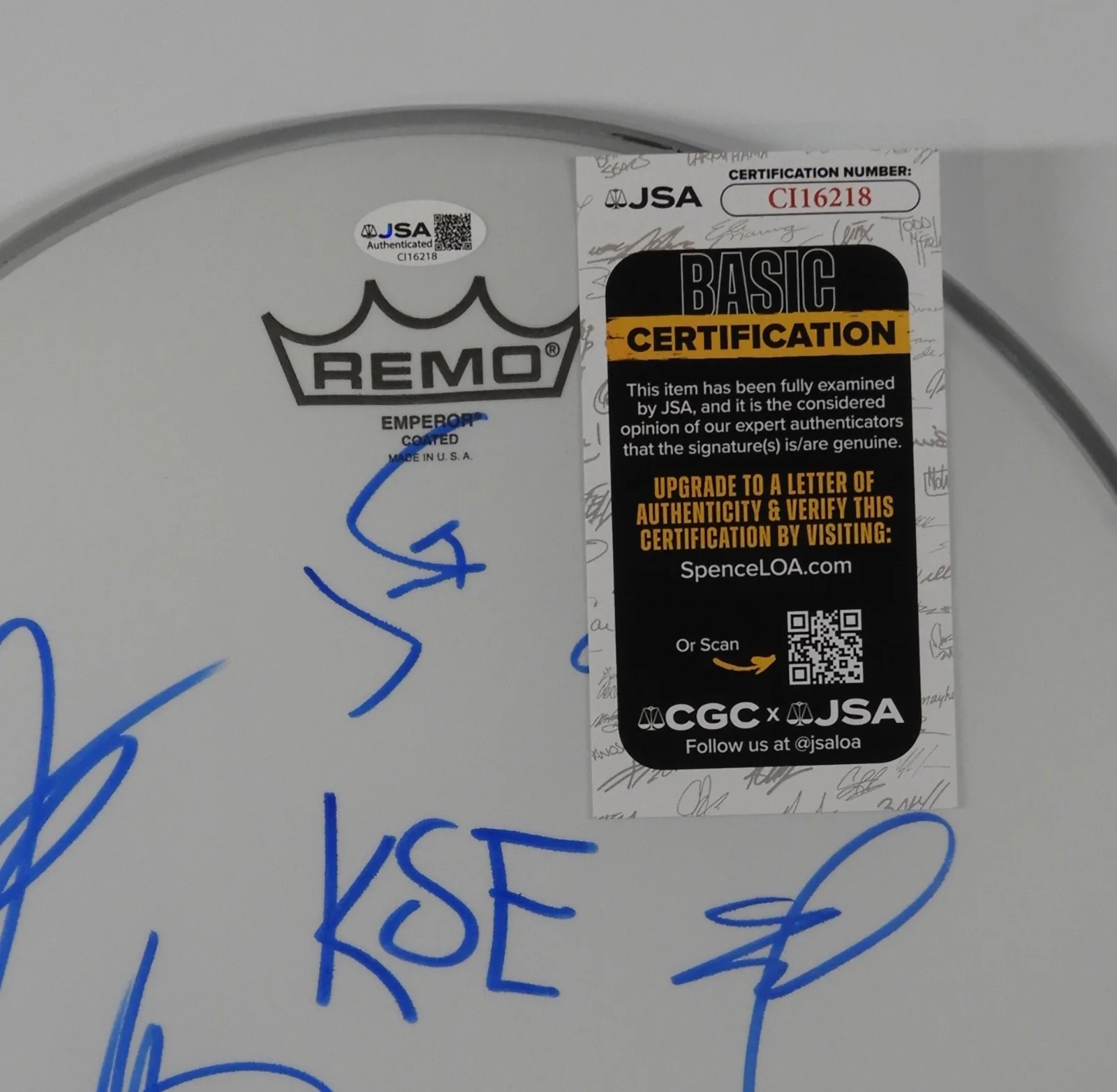 Killswitch Engage JSA Signed Autograph Drumhead 12" Drum Head Charity, image 2