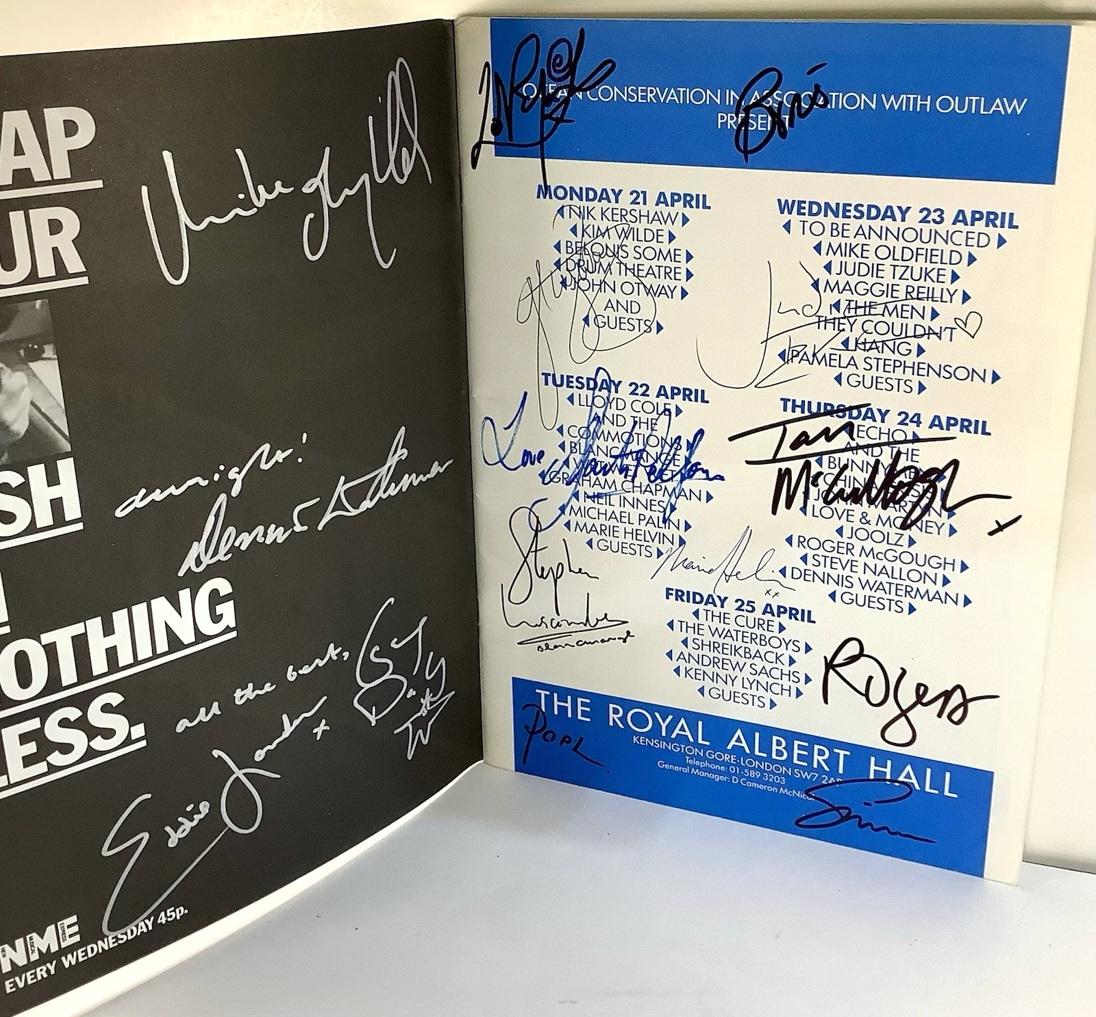 1986 Soundwaves 4 Greenpeace Concert Program Signed By 22 The Cure Robert Smith, image 2