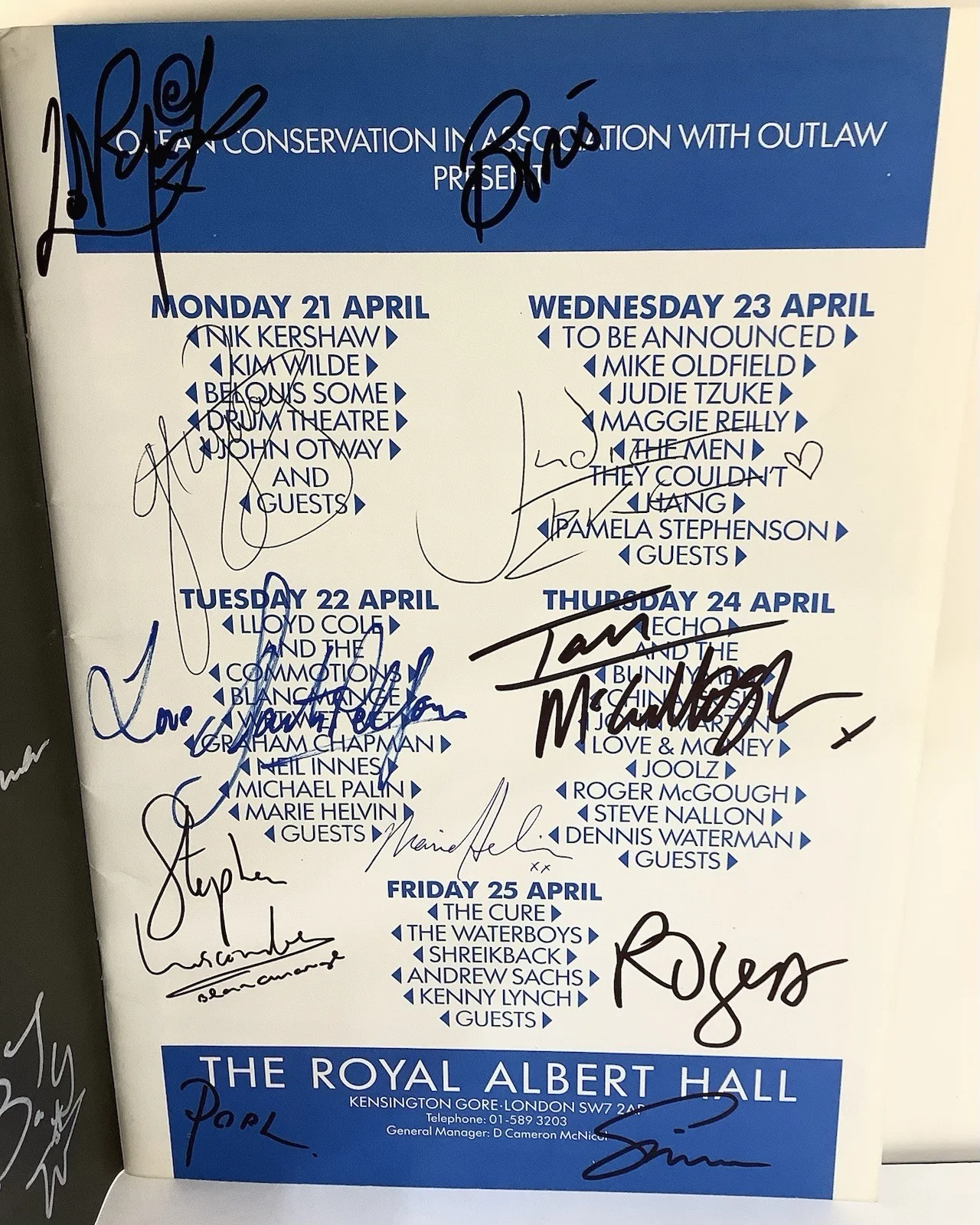 1986 Soundwaves 4 Greenpeace Concert Program Signed By 22 The Cure Robert Smith, image 3