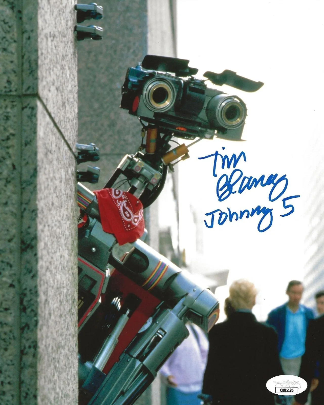 Tim Blaney — TIM BLANEY "Short Circuit" Autographed Johnny 5 Inscribed 8x10 Photo w/JSA COA