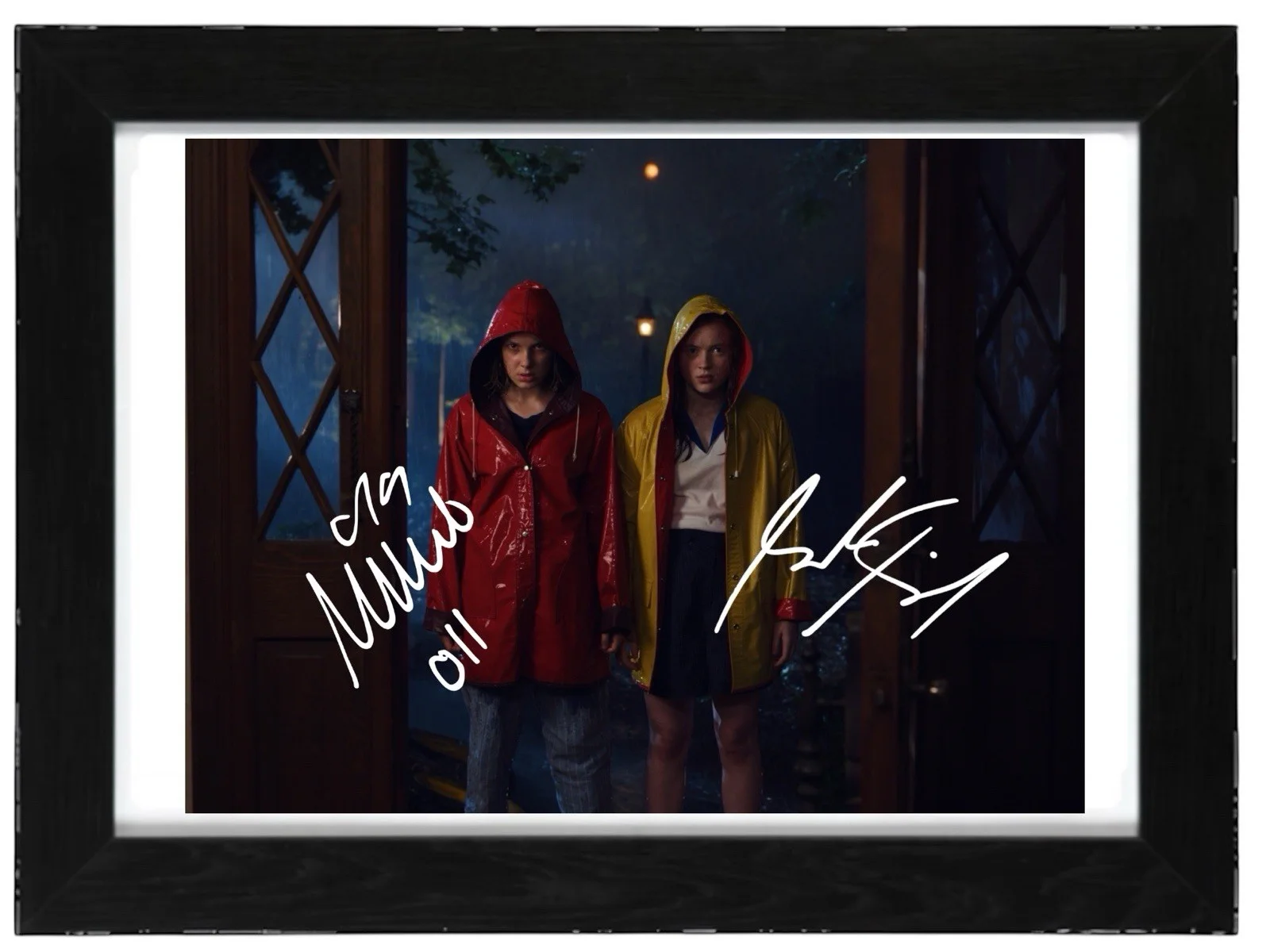 Millie Bobby Brown And Sadie Sink Autograph PHOTO Pre Print 6x4/A4/ Framed, изображение 2