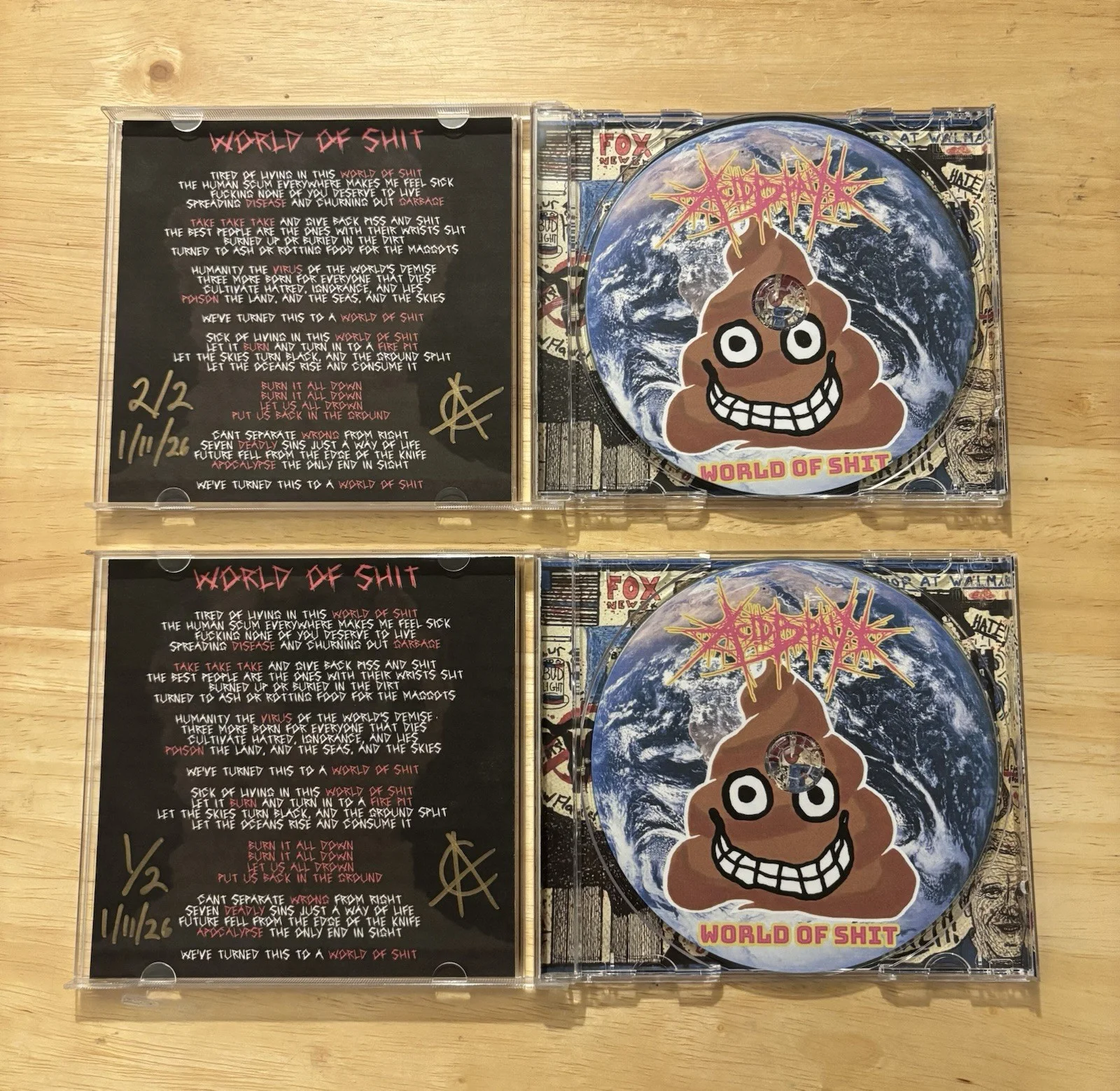 AcidBrain World of Sh*t Official CD Single Signed Numbered Limited 2 Copies RARE, image 3