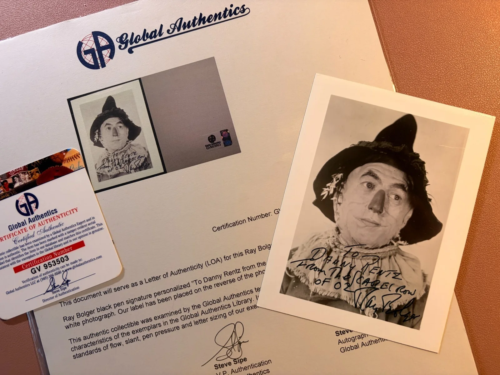 RAY BOLGER — RAY BOLGER Signed•3.5x5 *Wizard of Oz*•Global Authentic COA•Beckett Digital Pass, изображение 4