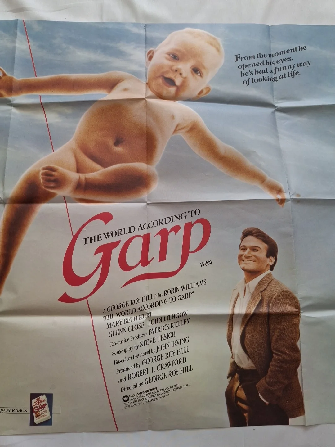 The World According to Garp - Original Folded Quad Film Poster Robin Williams, изображение 3