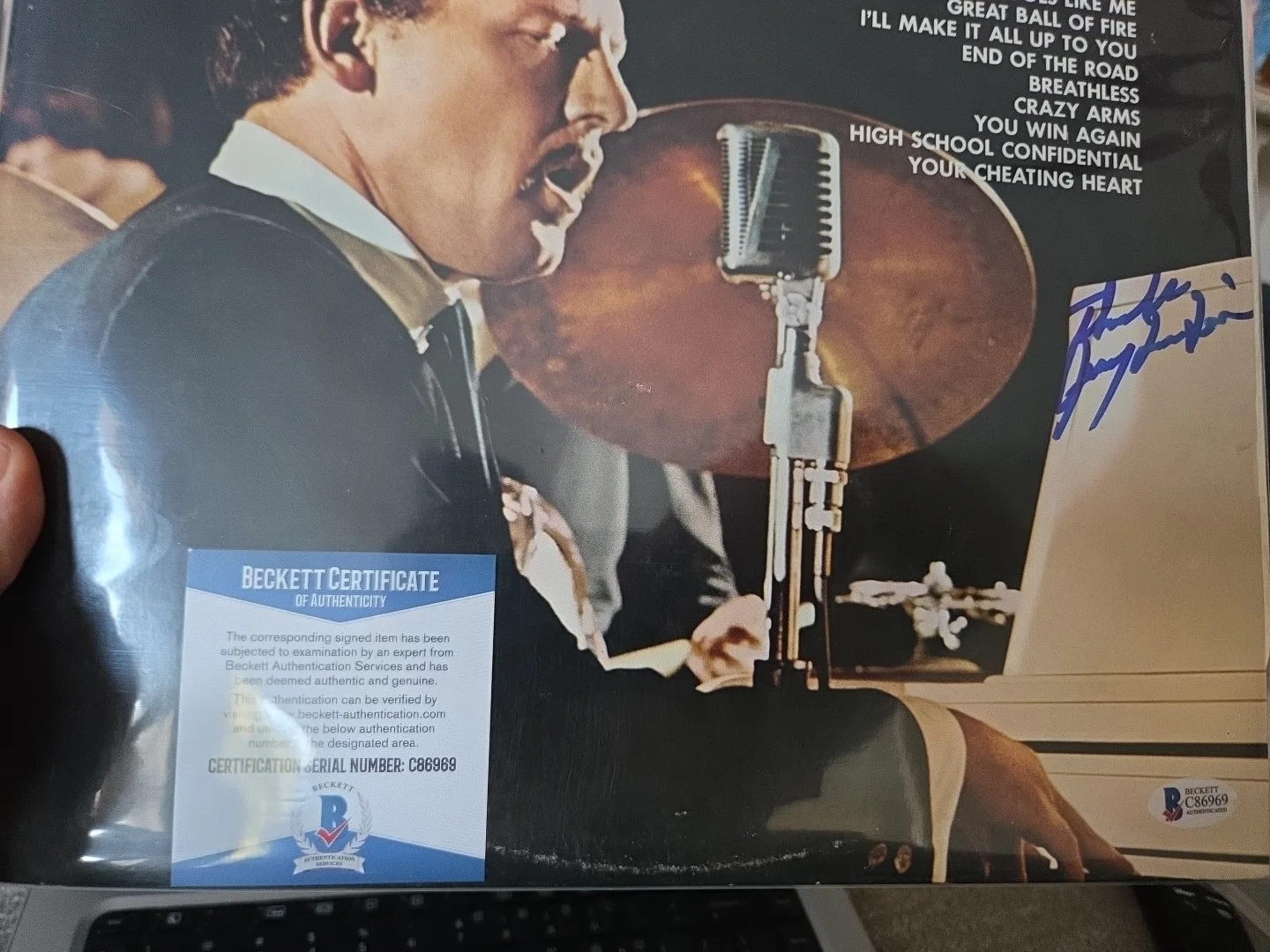 Jerry Lee Lewis Signed, Beckett Certified LP with COA, image 5