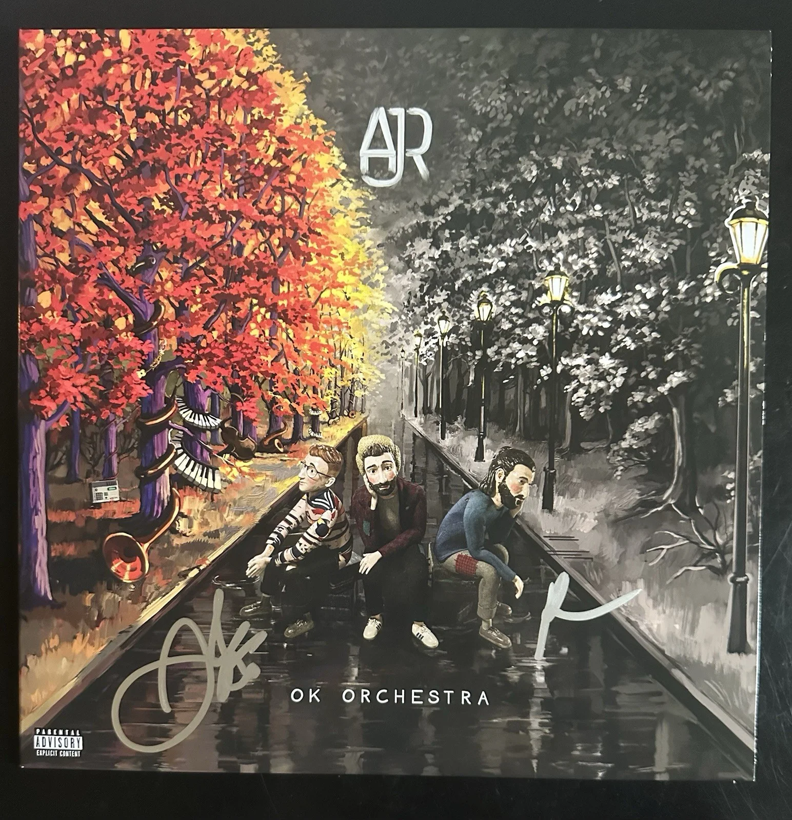 AJR BAND SIGNED OK ORCHESTRA VINYL RECORD ALBUM LP JACK+RYAN MET JSA COA, image 2
