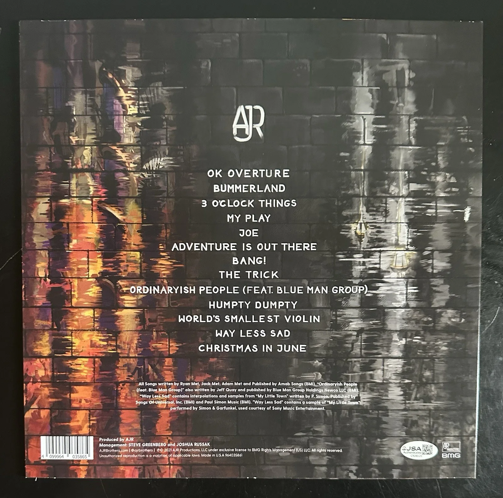 AJR BAND SIGNED OK ORCHESTRA VINYL RECORD ALBUM LP JACK+RYAN MET JSA COA, image 4