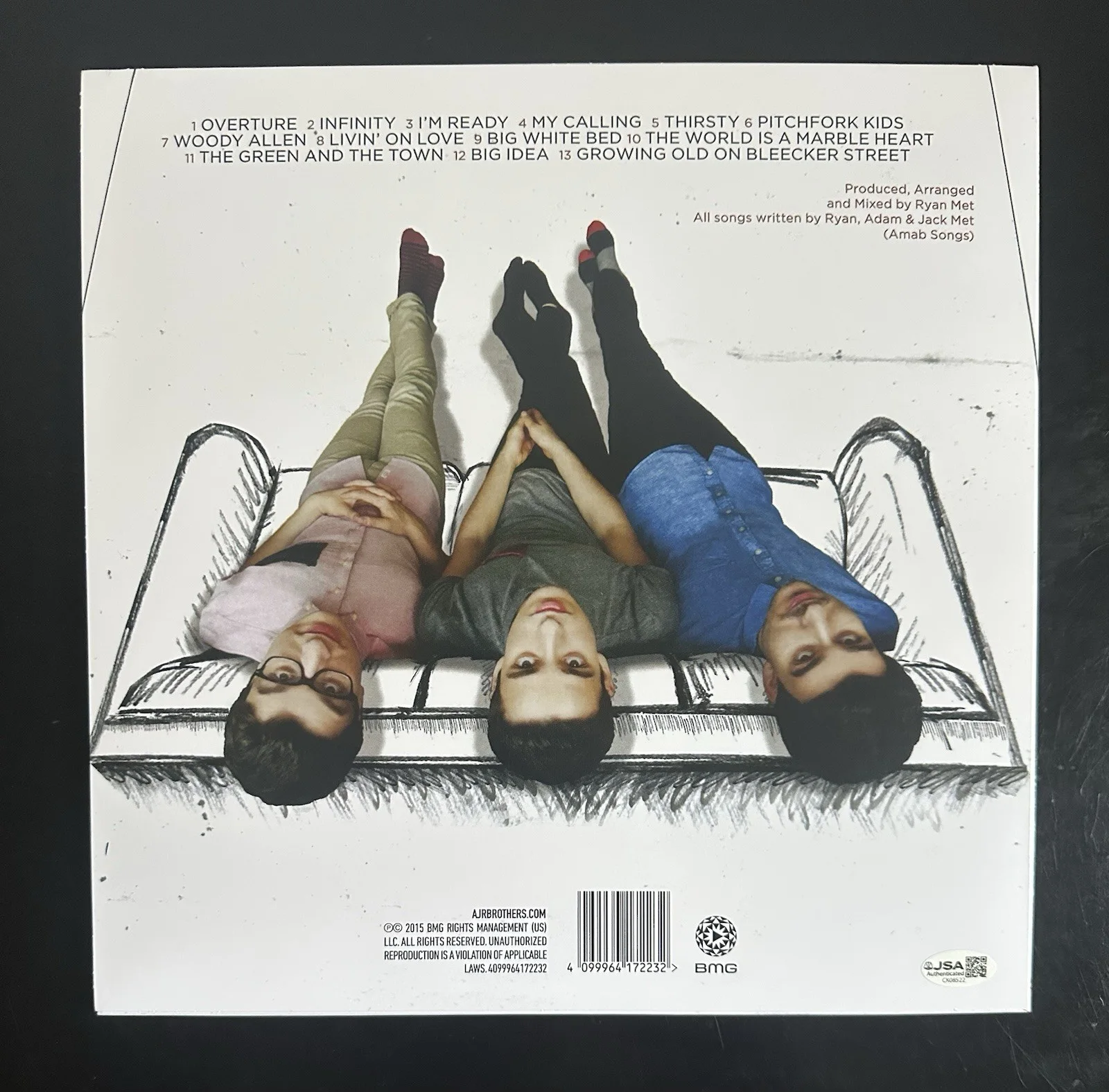 AJR BAND SIGNED LIVING ROOM VINYL RECORD ALBUM LP JACK+RYAN MET JSA COA, изображение 4