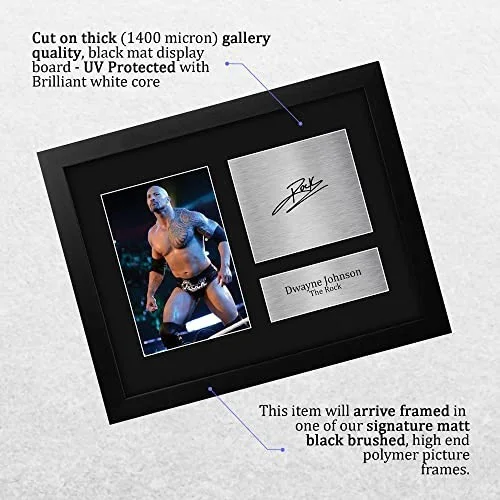 Framed Dwayne Johnson The Rock Autographed Photo - WWE WWF Memorabilia Gift, изображение 4