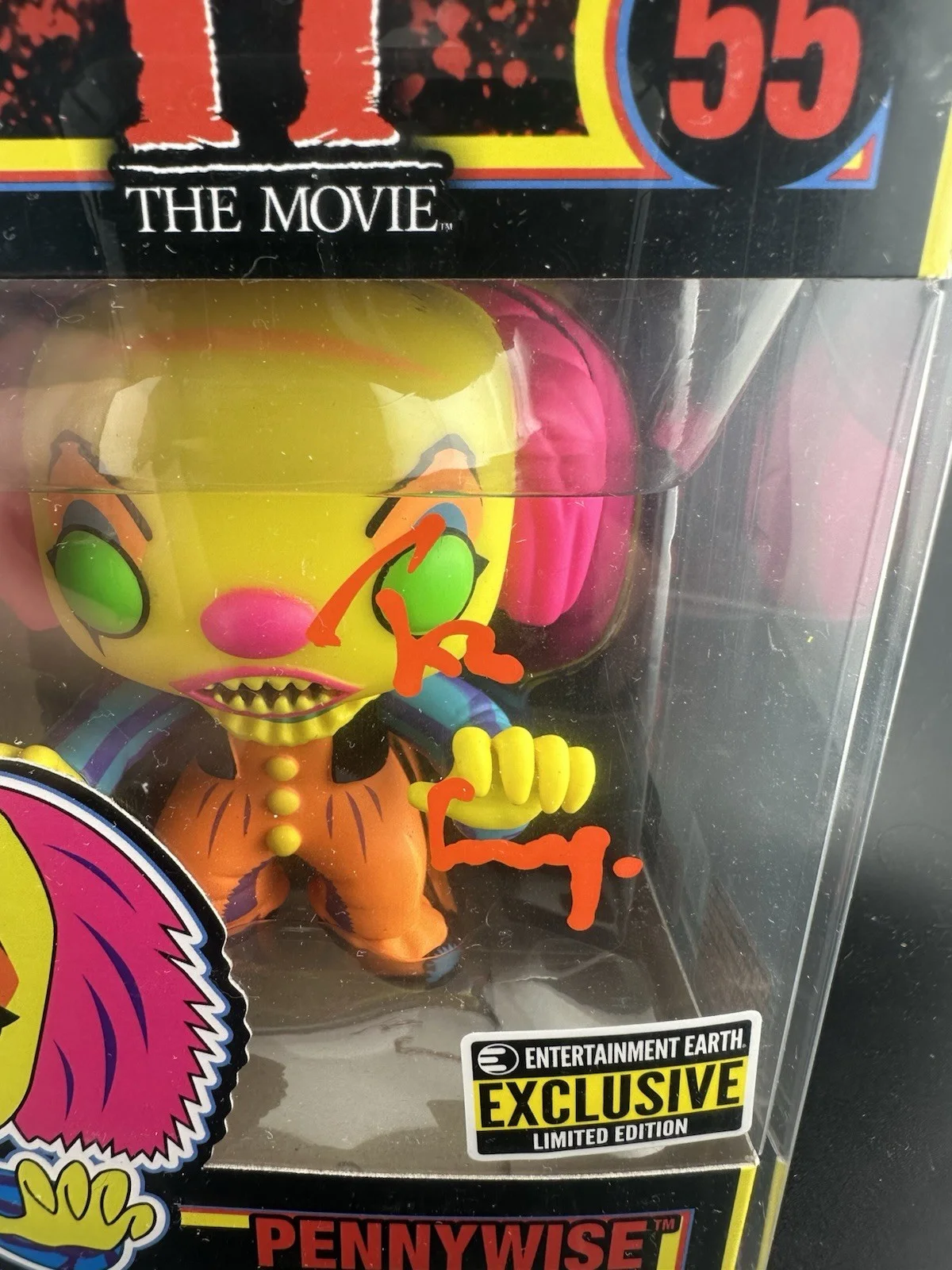 Tim Curry — Tim Curry signed Pennywise IT Blacklight Funko Pop! 55 autograph TIM CURRYS CERT, image 2