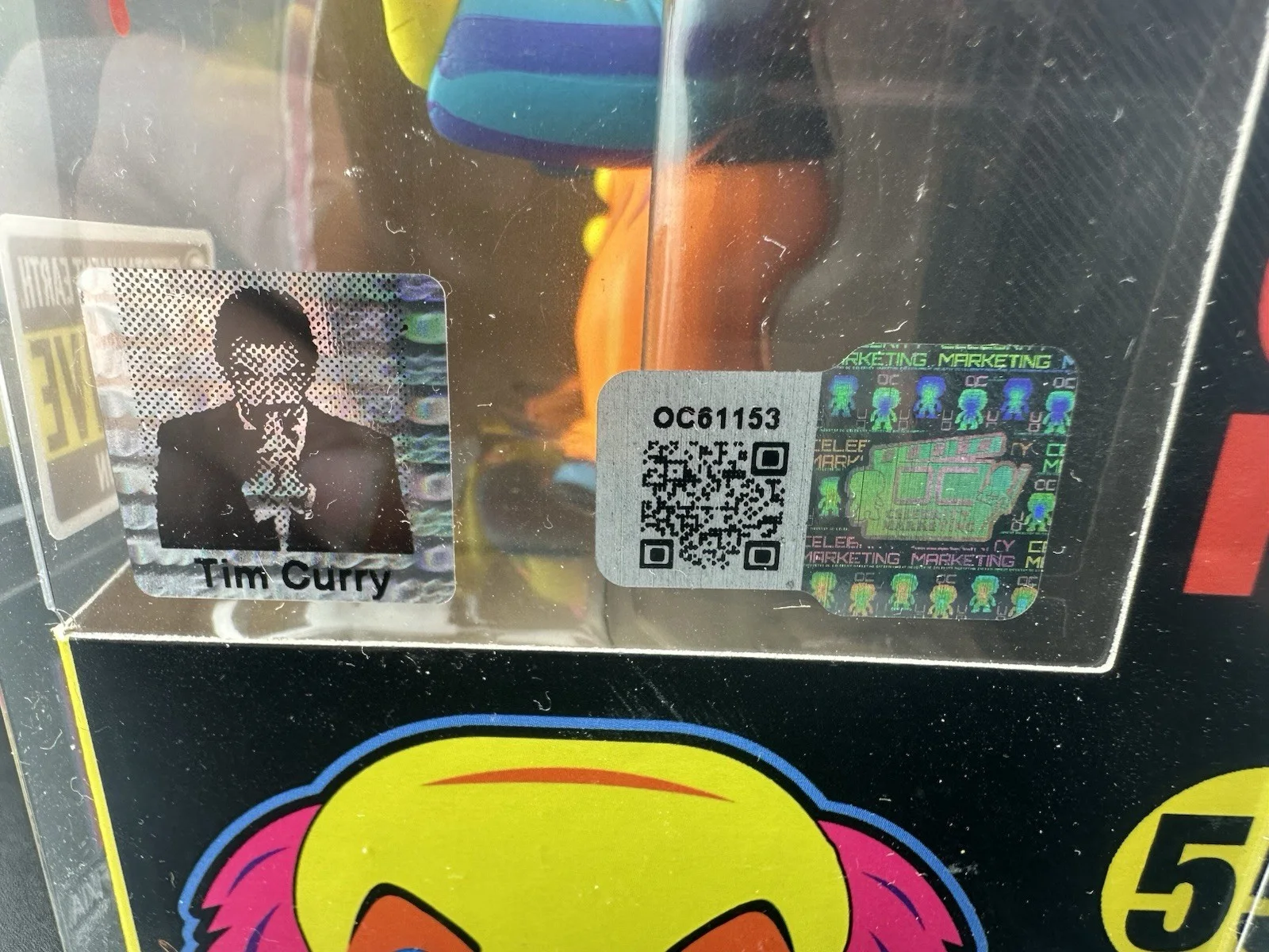 Tim Curry — Tim Curry signed Pennywise IT Blacklight Funko Pop! 55 autograph TIM CURRYS CERT, image 5