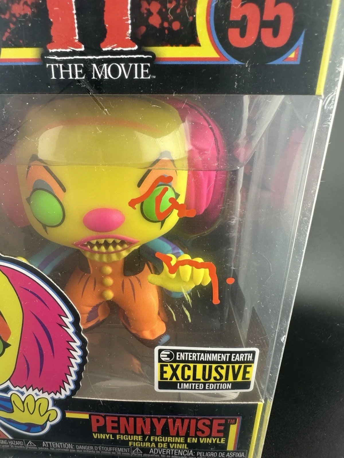 Tim Curry — Tim Curry signed Pennywise IT Blacklight Funko Pop! 55 autograph TIM CURRYS CERT, image 2