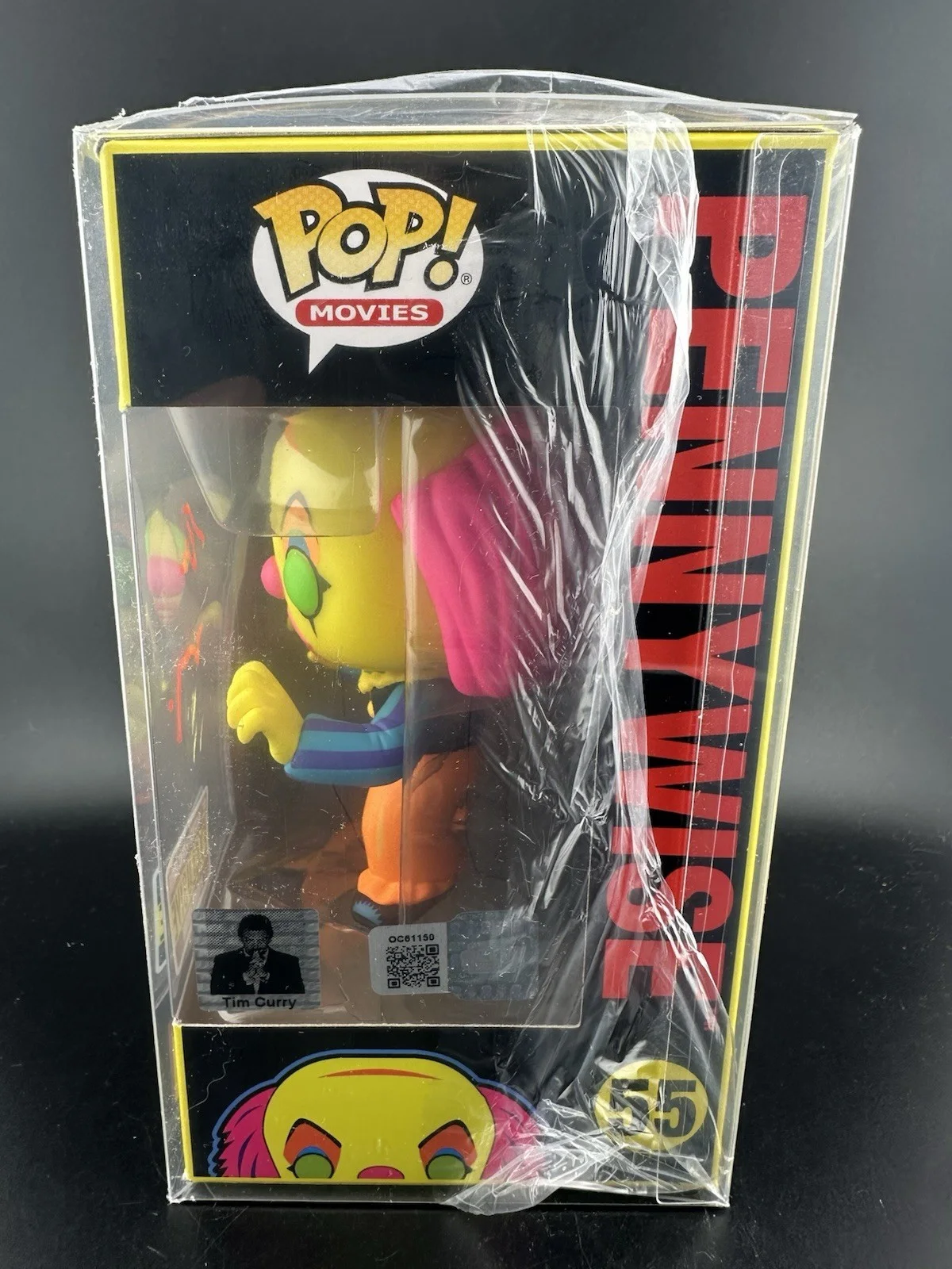 Tim Curry — Tim Curry signed Pennywise IT Blacklight Funko Pop! 55 autograph TIM CURRYS CERT, image 3
