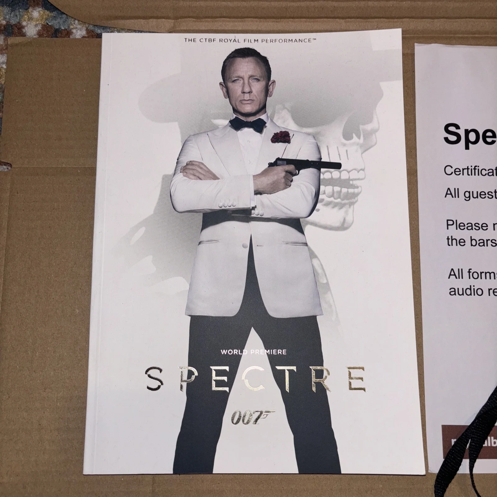 James Bond 007 Spectre Royal World Premiere Brochure (2015) RARE, image 2