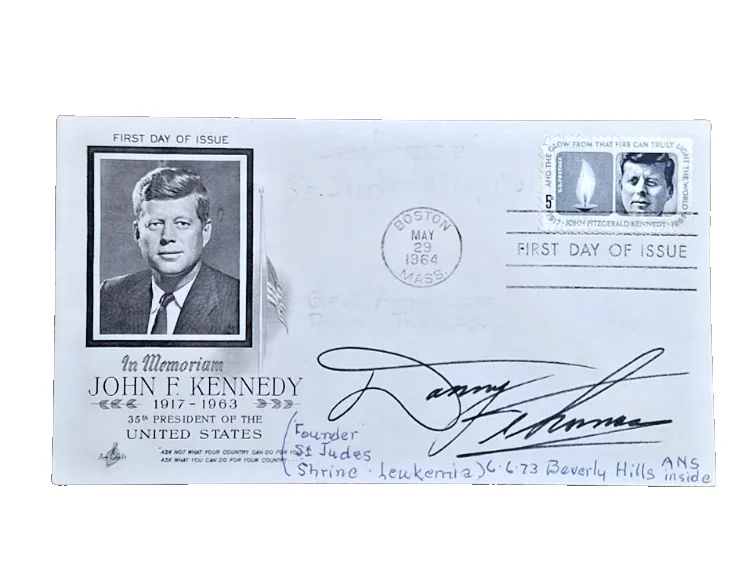Danny Thomas — Danny Thomas Autograph on Memo Paper, JFK Memoriam Envelope Stationery, изображение 4