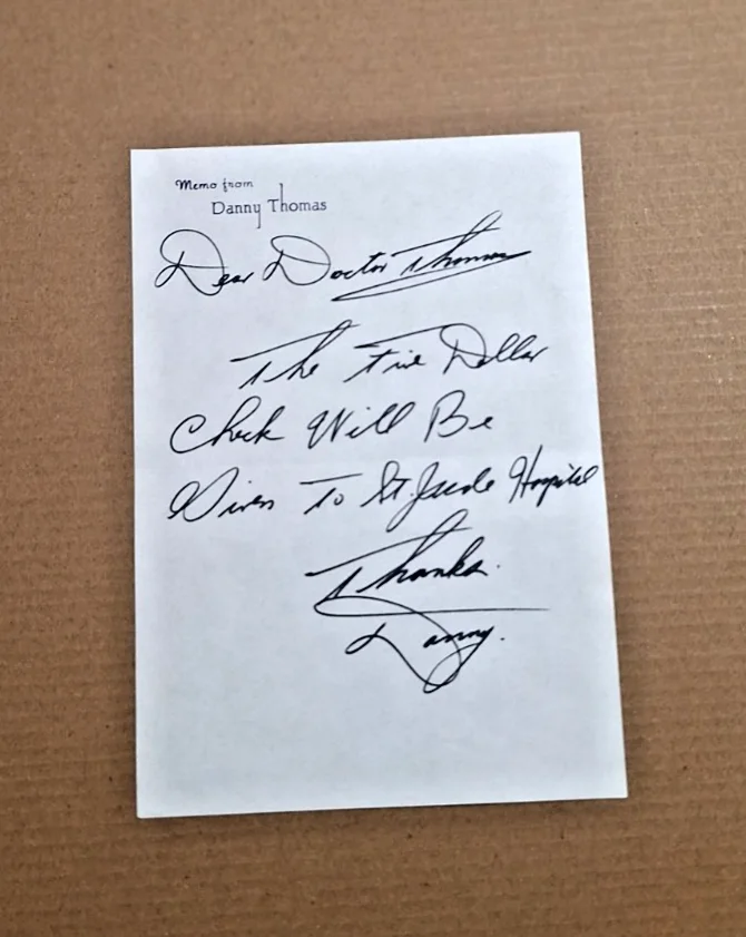 Danny Thomas — Danny Thomas Autograph on Memo Paper, JFK Memoriam Envelope Stationery, изображение 5
