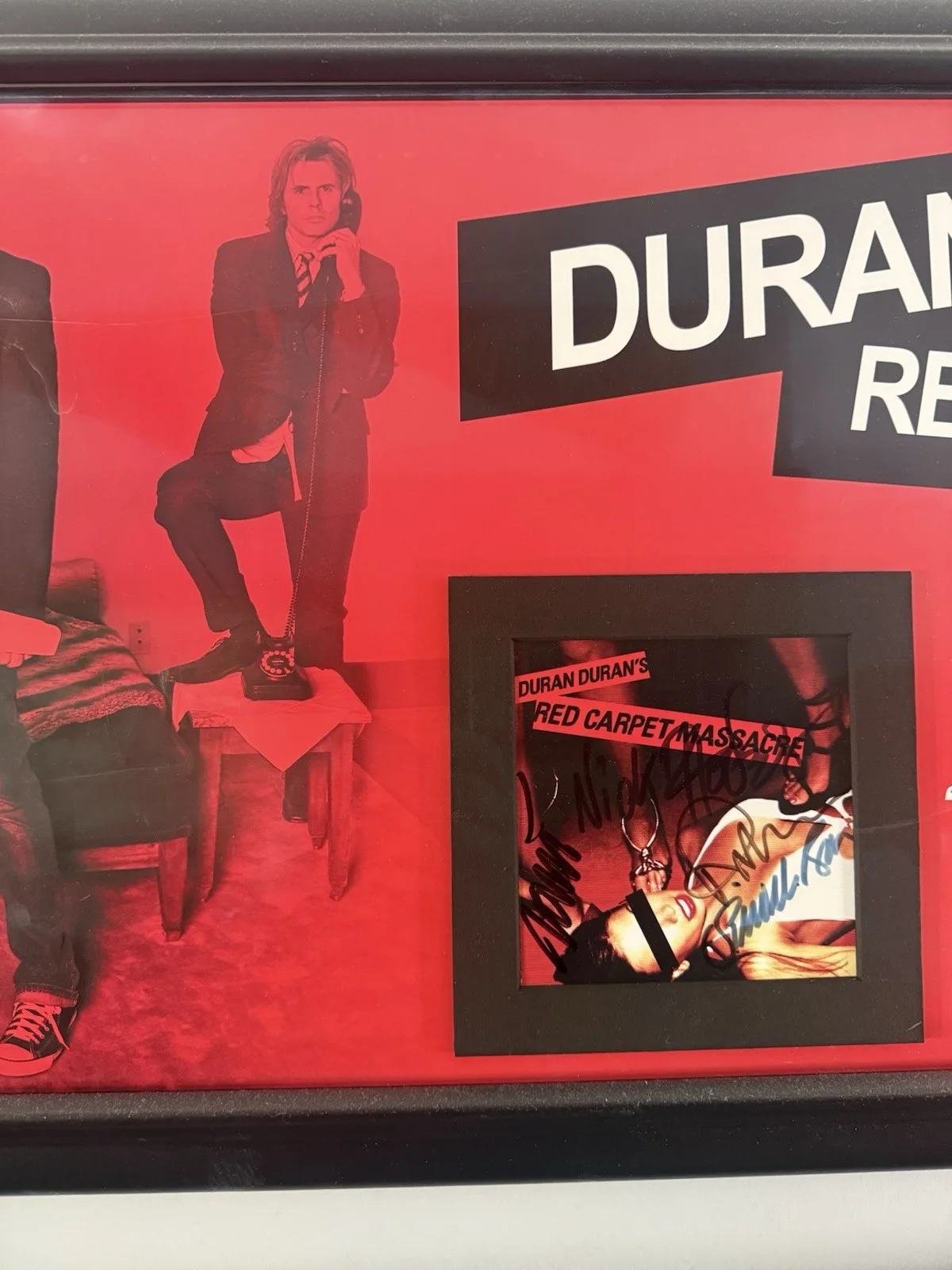 Duran Duran Red Carpet Massacre Signed Framed 42x16 Promo Poster CD Sleeve, изображение 3