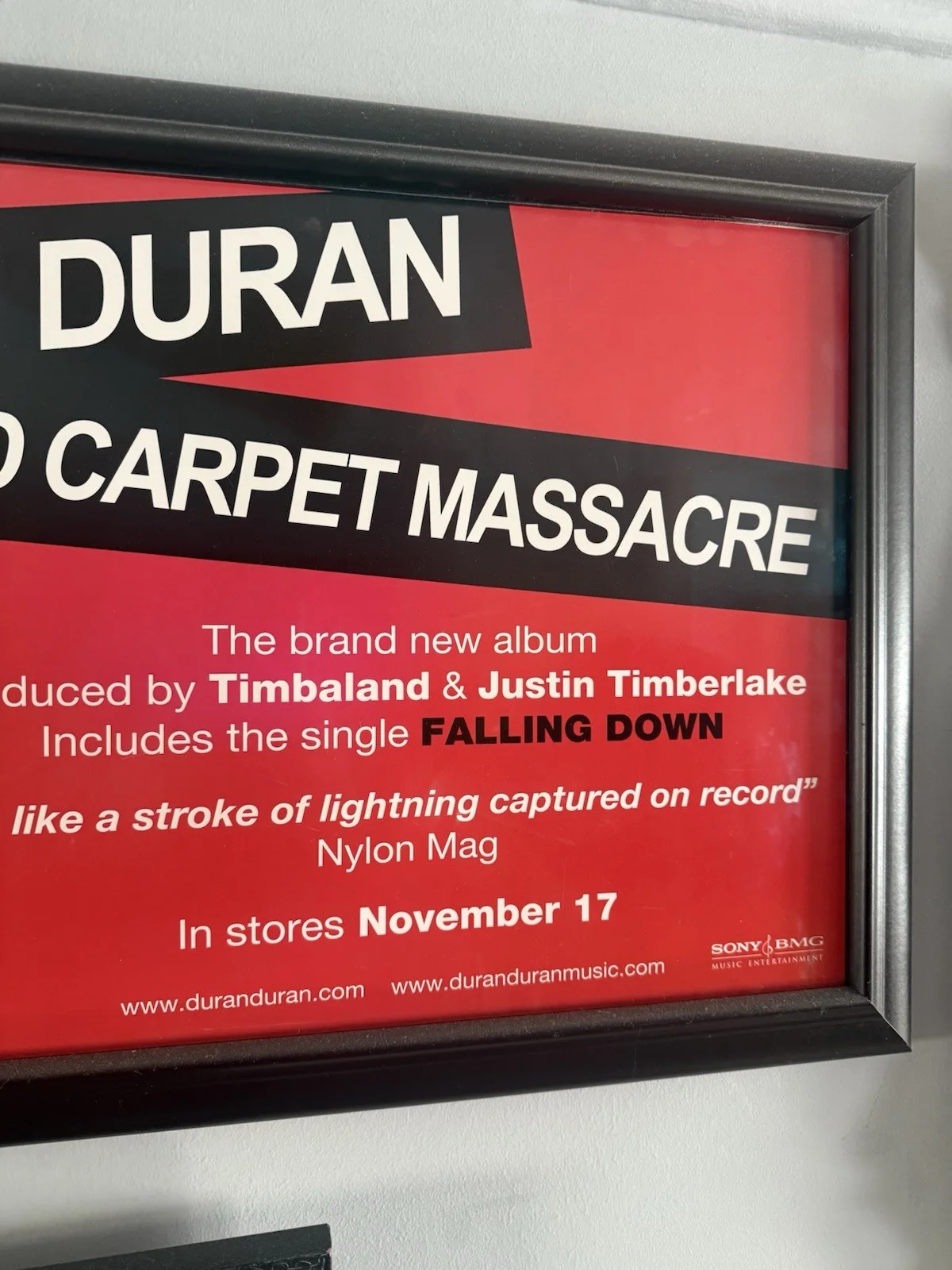 Duran Duran Red Carpet Massacre Signed Framed 42x16 Promo Poster CD Sleeve, изображение 5