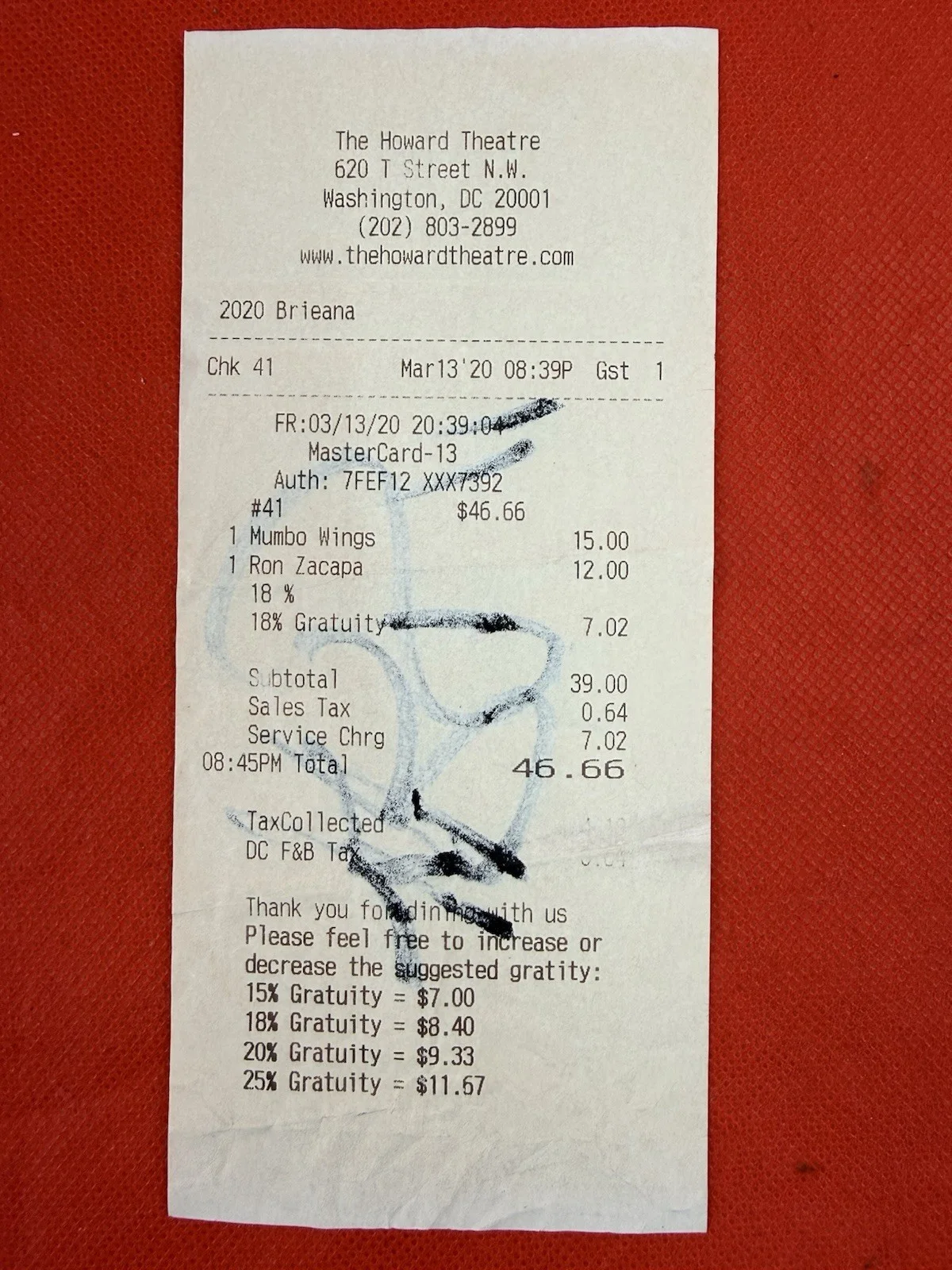 Original Signed Receipt KRS-ONE Rap/Hip Hop, image 2